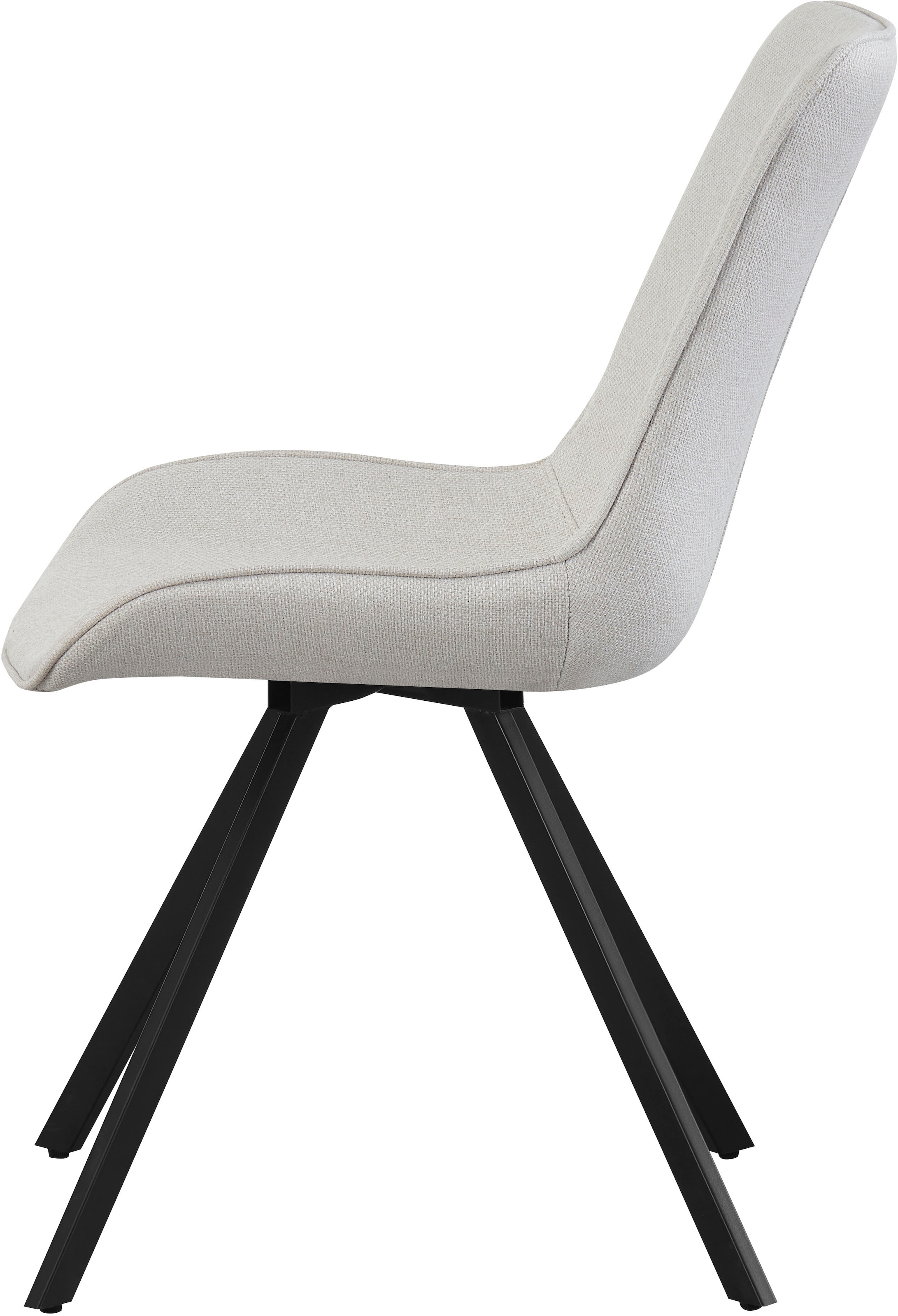 Home affaire Drehstuhl »INUVIK, 2er Set, mit Metallgestell in matt schwarz« (Set) 2 Stk.in verschiedenen Farben, Belsatbarkeit pro Stuhl 120 kg, 360° drehbar