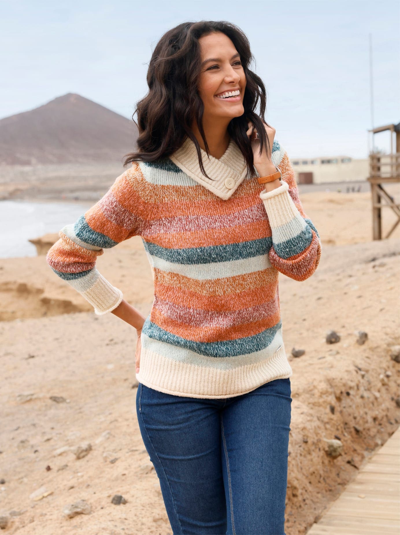 Casual Looks V-Ausschnitt-Pullover »Stehkragen-Pullover«