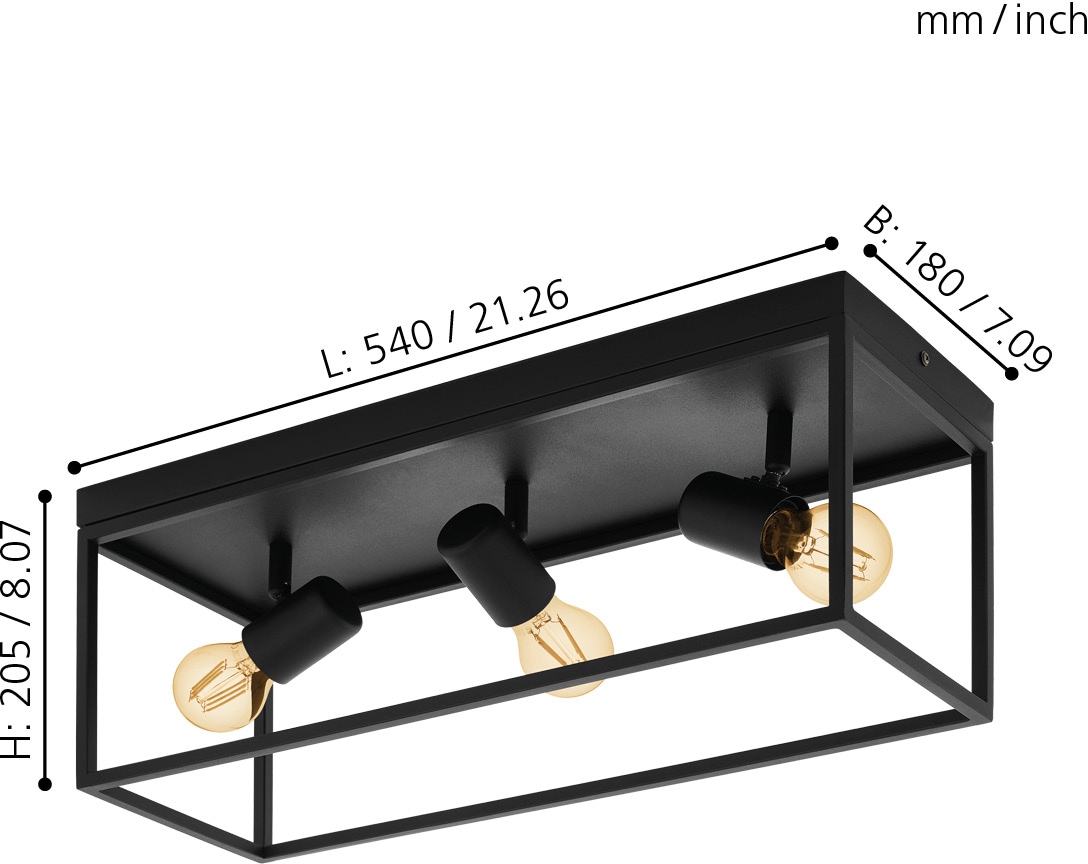 EGLO Deckenleuchte »SILENTINA«, 3 flammig, Leuchtmittel E27 | ohne Leuchtmittel, Deckenlampe