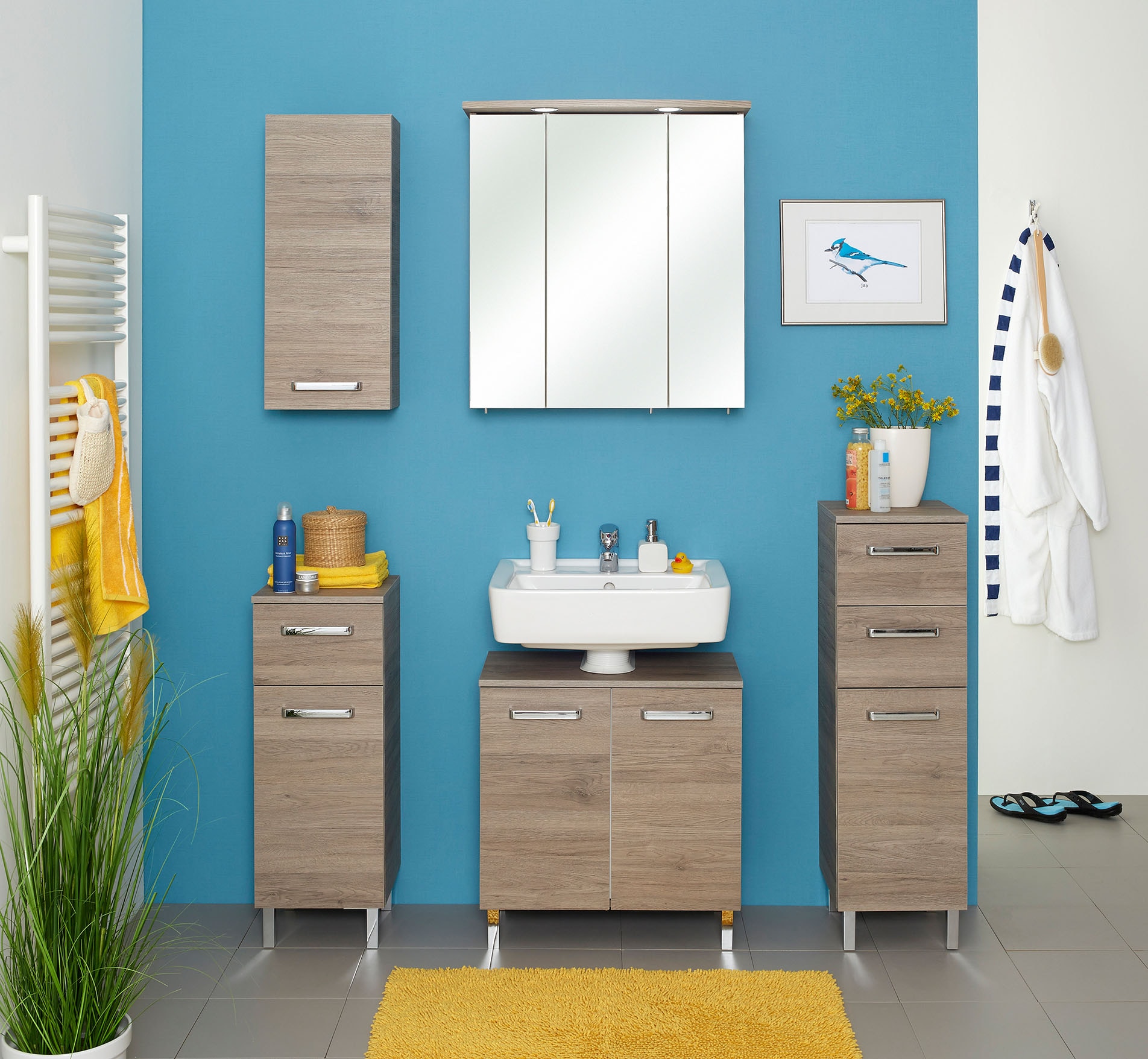 Saphir Badmöbel-Set »5-teilig, mit Spiegelschrank« Set, 5 Stk. tlg.