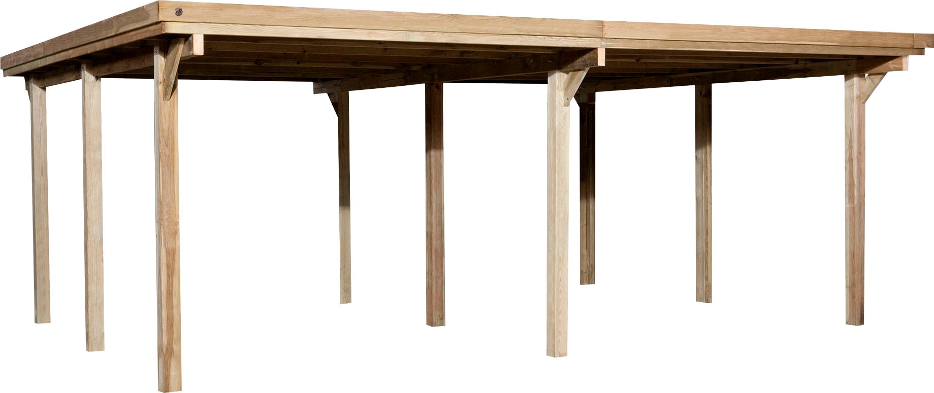 Doppelcarport »618 Gr.1«, Holz, 270 cm, braun, ohne Dacheindeckung