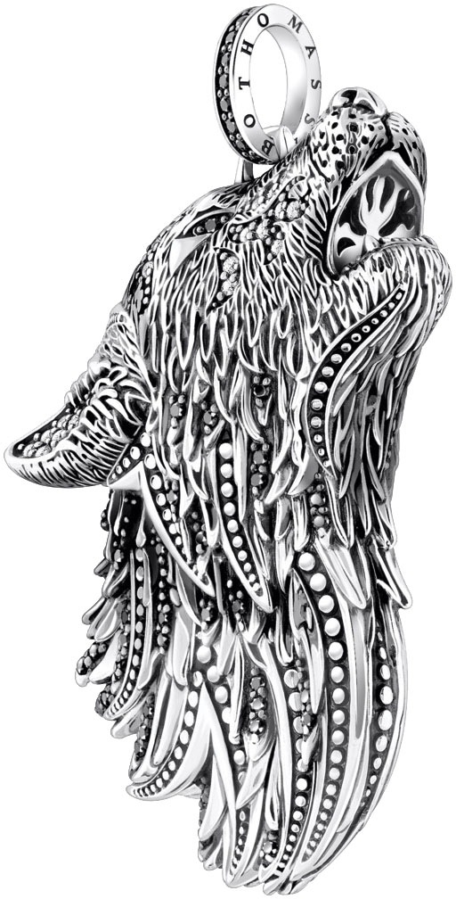 THOMAS SABO Kettenanhänger »Wolf-Profil, PE966-643-21«, mit Zirkonia (synth.)