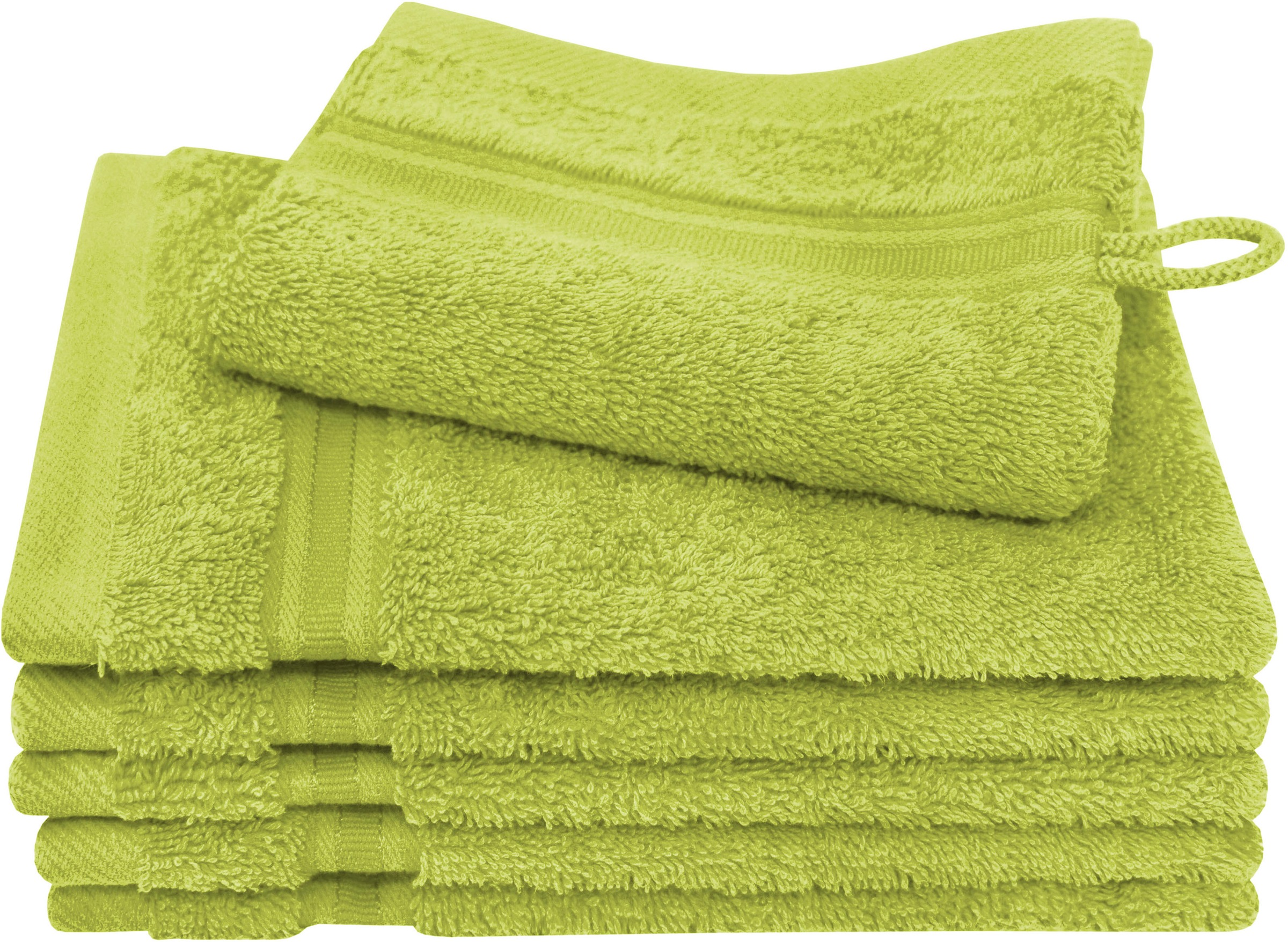 Dyckhoff Waschhandschuh »Siena« mit Bordüre in grün, Größe B/L: 16 cm x 21 cm