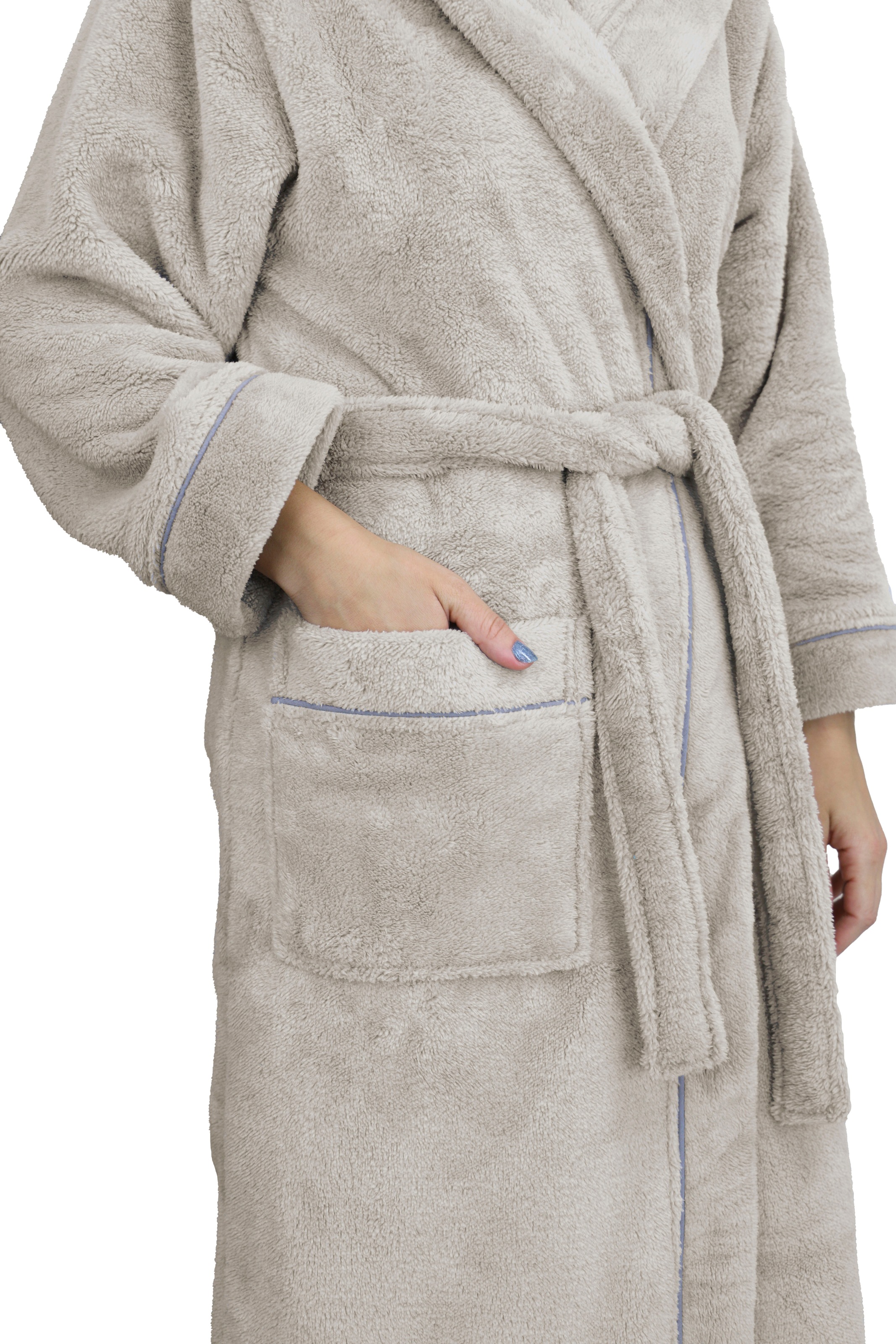 my home Unisex-Bademantel »Lillou, ideal für Sauna & Spa, Hotelbademantel, Morgenmantel«, (1 St.), kuschelig weicher Fleece, für Damen und Herren, XS-3XL