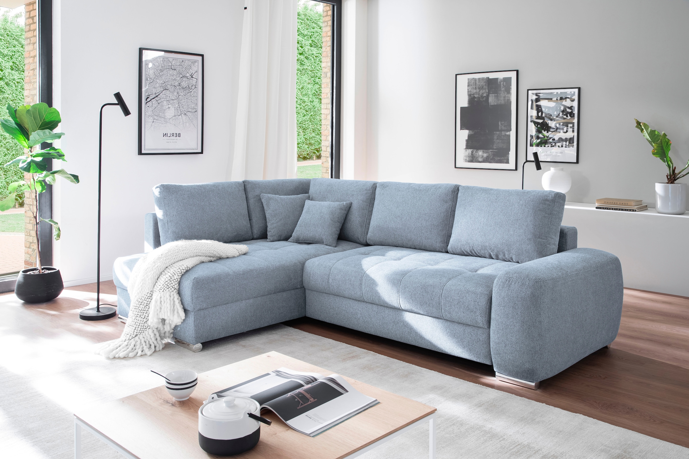 Mr. Couch Ecksofa »Mykonos, L-Form, Dauerschläfer« mit DuraSpring-Taschenfederkern bis 140 kg belastbar