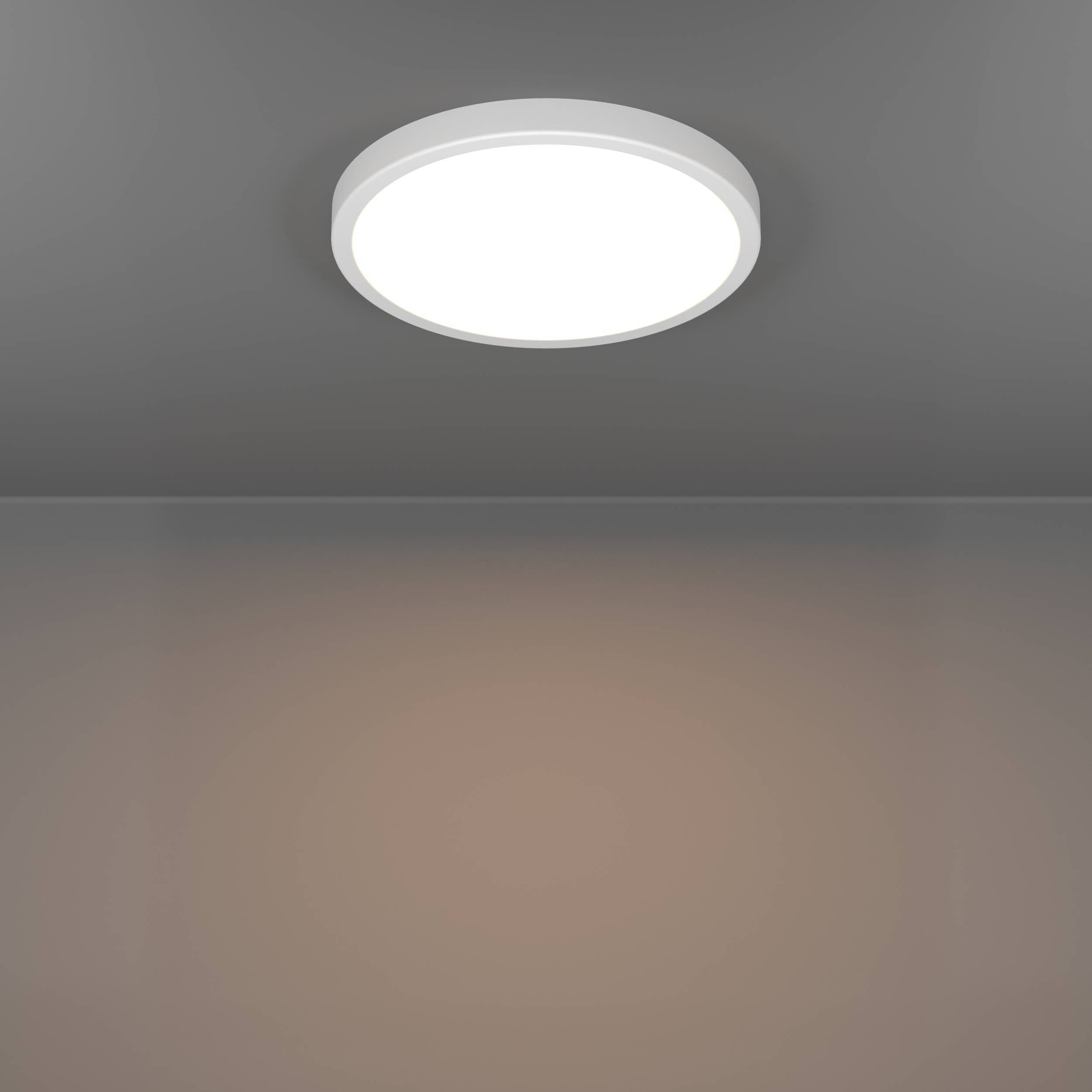 EGLO Aufbauleuchte »Fueva 6-Z Deckenlampe, ZigBee, App und Sprachsteuerung, Badlampe, IP44« LED-Modul 1 Stk. Kaltweiß | RGB Aufbauleuchte - H2,5 x Ø27,8 cm - weiß - 14,3W inkl.