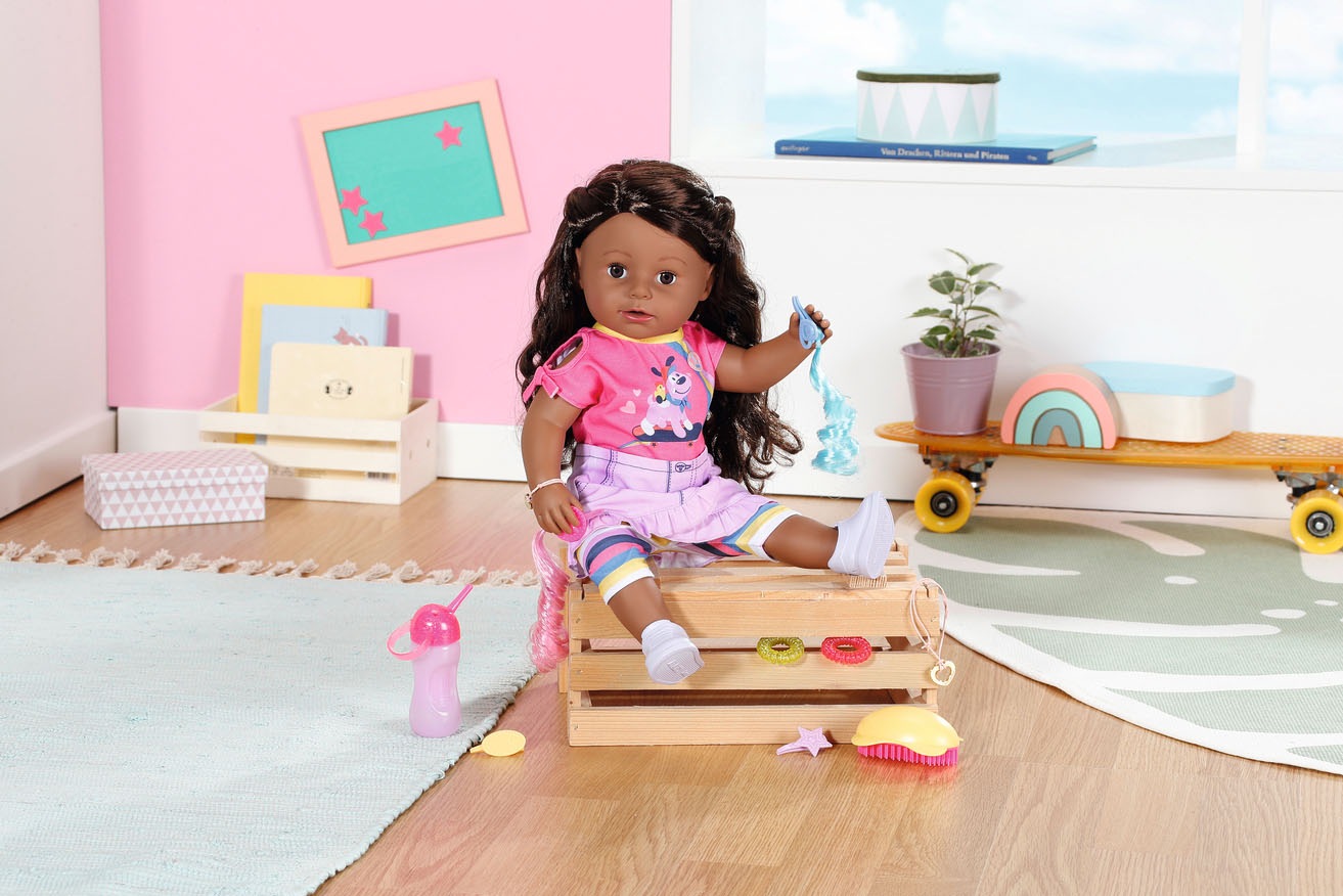 Baby Born Stehpuppe »Sister, Dolls of Colour, 43 cm«, mit lebensechten Funktionen