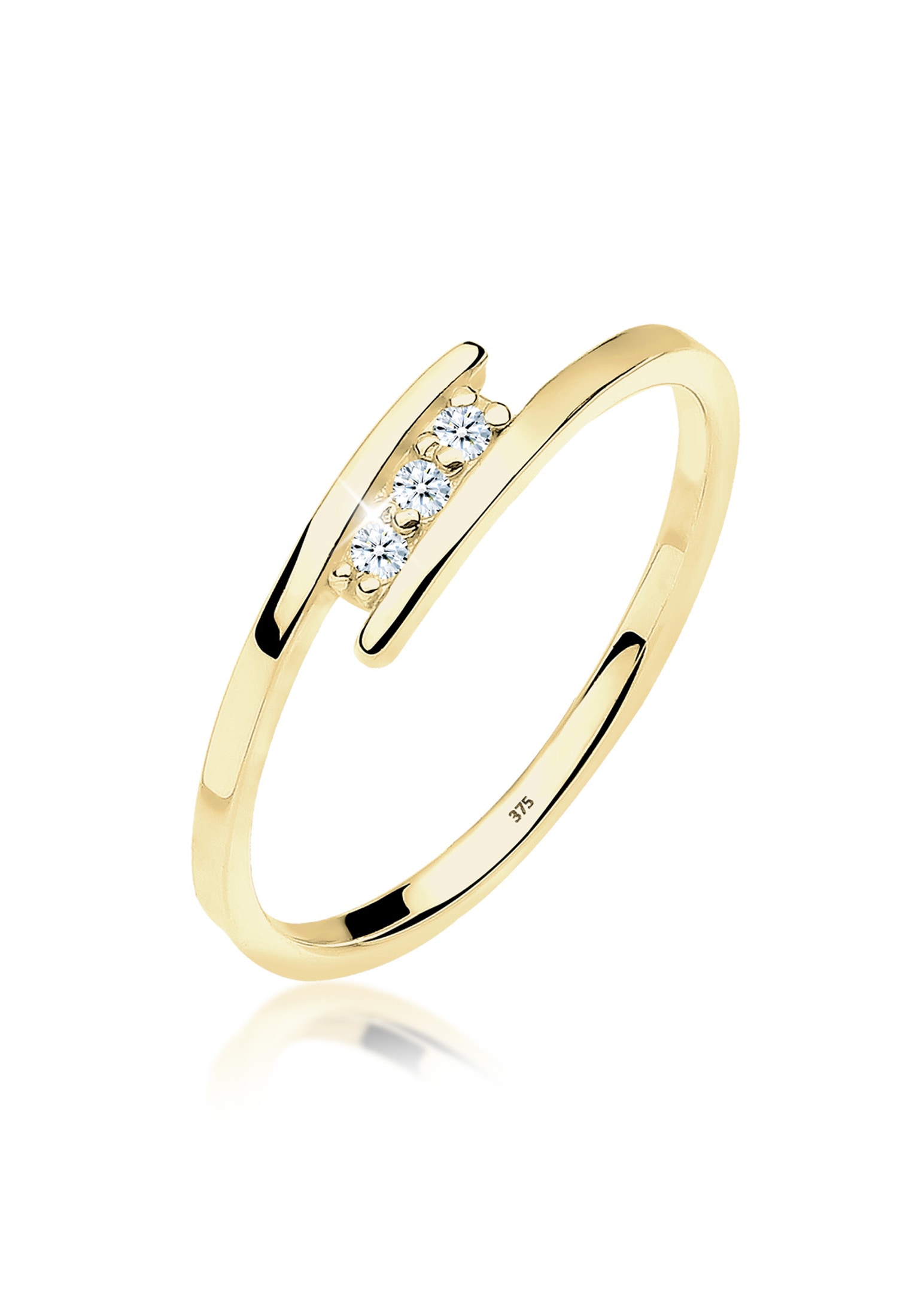 Trauring »Ring Verlobungsring Trio Diamant 0.045 ct. 375 Gelbgold«