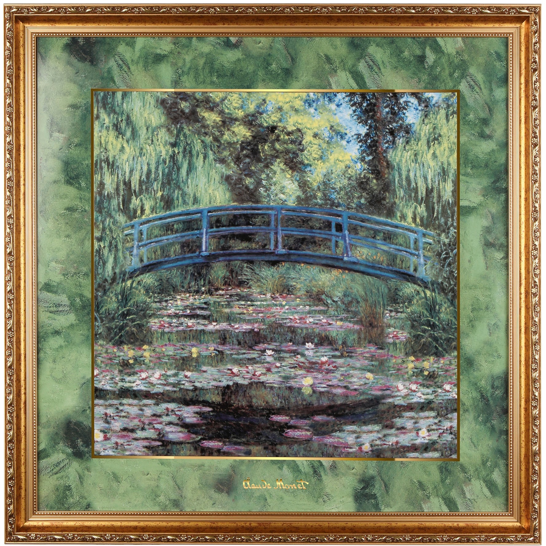 Goebel Bild mit Rahmen »Wandbild Claude Monet -Japanische Brücke« 1 Stk. tlg., Größe B/H/T: 4,5 cm x 67 cm x 67 cm