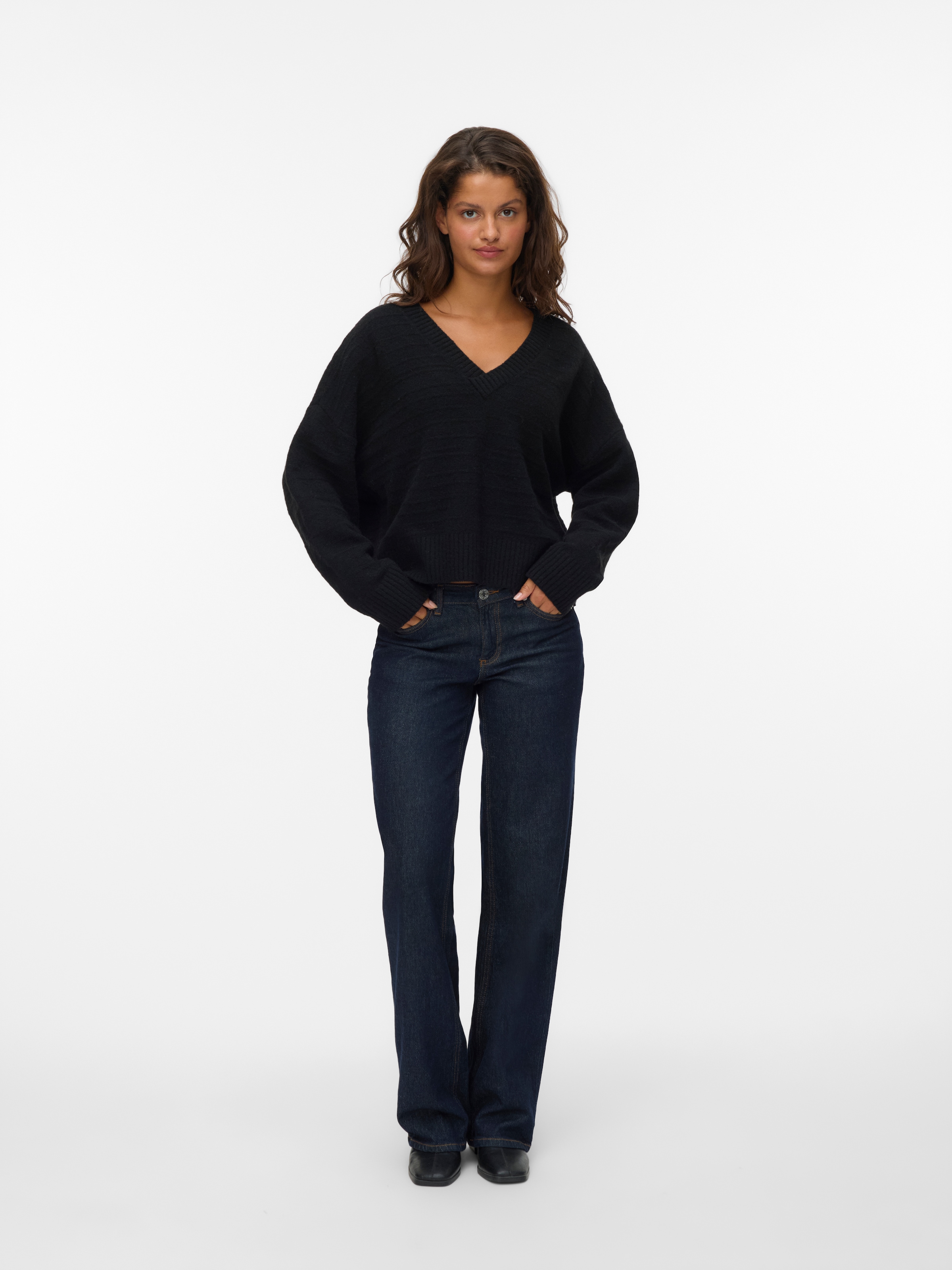 Vero Moda Strickpullover »VMBOOM STRUCTURE LS V-NECK PULLOVER BOO«