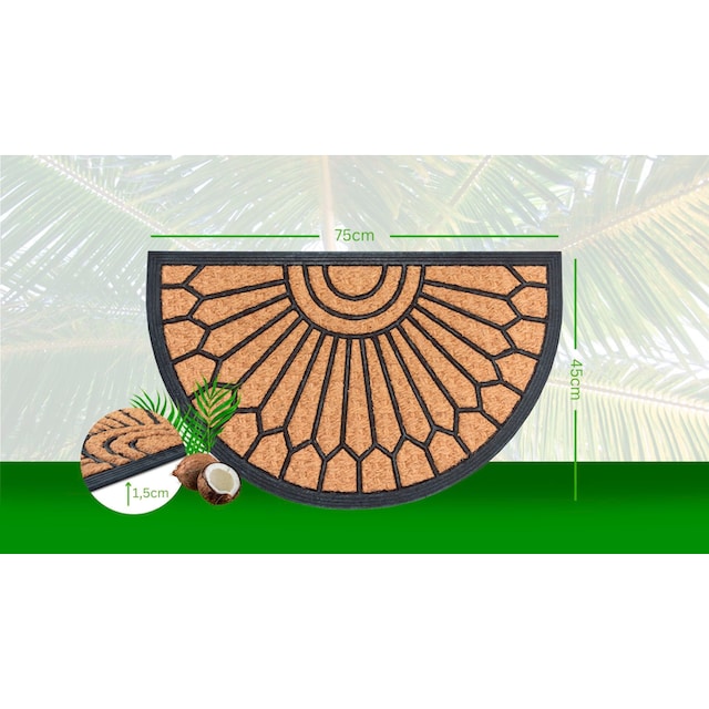 HANSE Home Fußmatte »Mix Mats Gummi-Kokos Halbrund Geometric Ornament«,  halbrund, Kokos, Gummi, Schmutzfangmatte, Outdoor, Rutschfest, Innen,  Kokosmatte online bei OTTO
