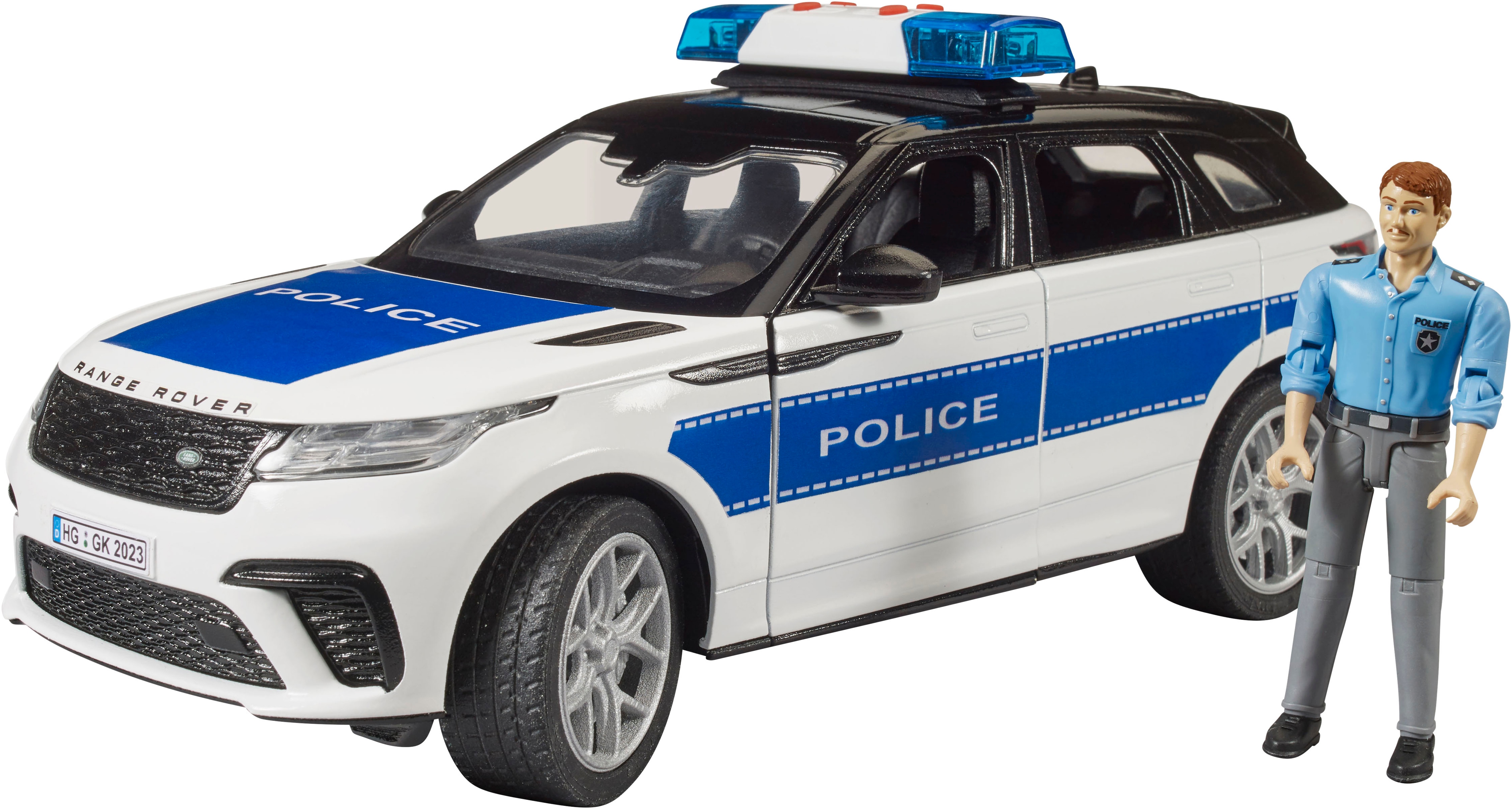 Bruder Spielzeug-Auto "Range Rover Velars Polizei 1:16 mit Polizist (02890)" Mit Licht und Sound; Made in Europe