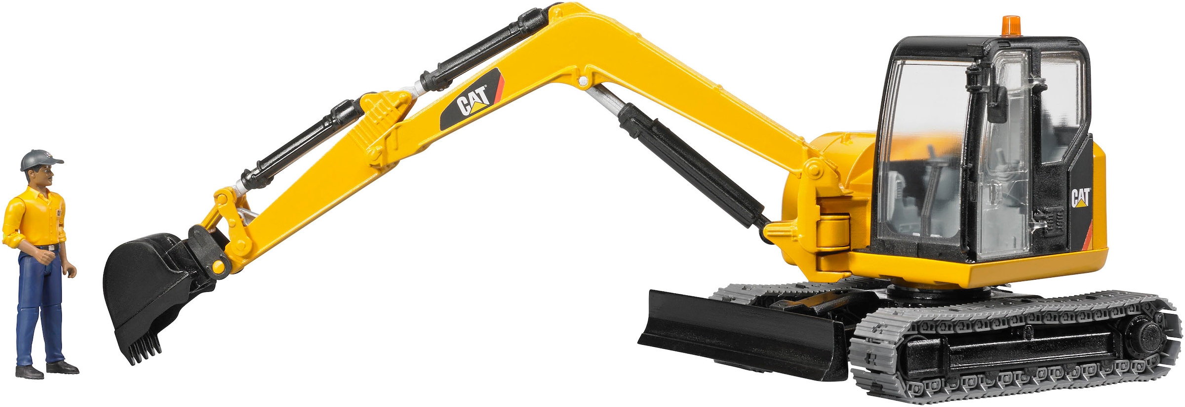Bruder® Spielzeug-Bagger »Cat Minibagger 35 cm mit Bauarbeiter (02466)« Made in Europe
