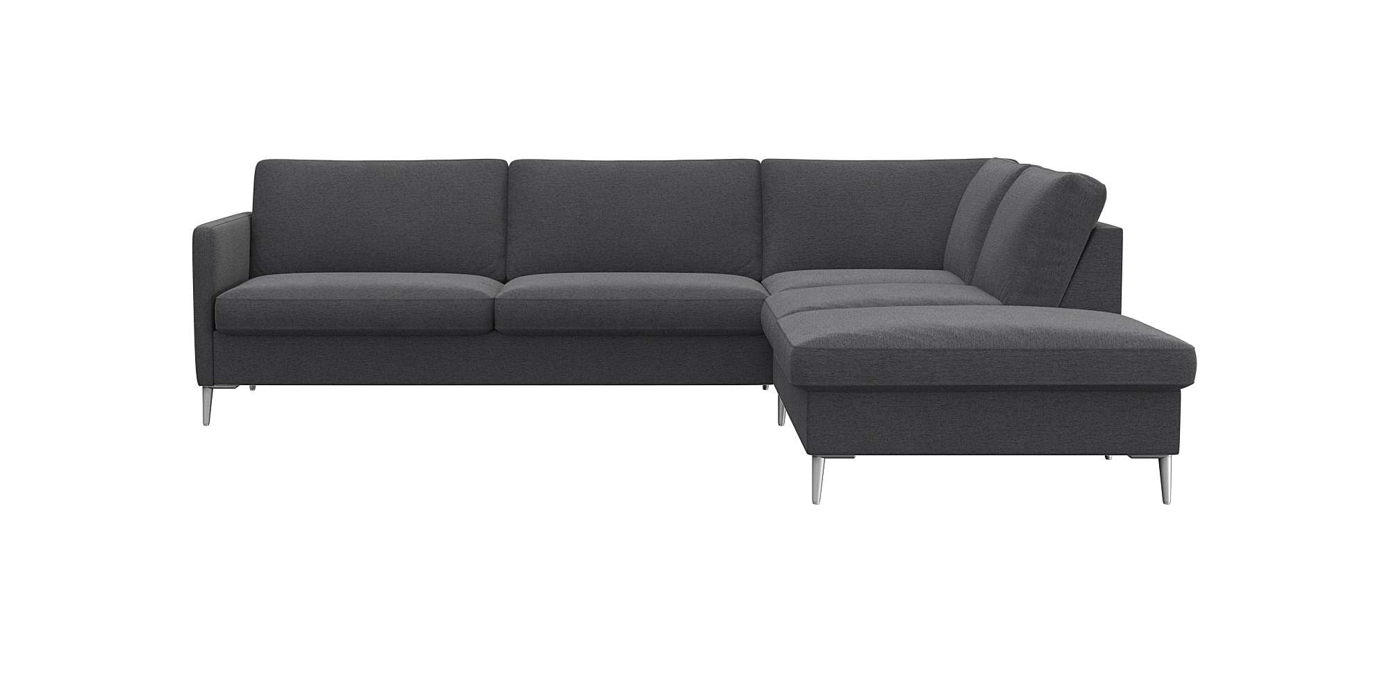 FLEXLUX Ecksofa »Fiore, L-Form, bequem und komfortabel durch hochwertigem Sitzaufbau« schmale Armlehnen, Kaltschaum, Füße Alu