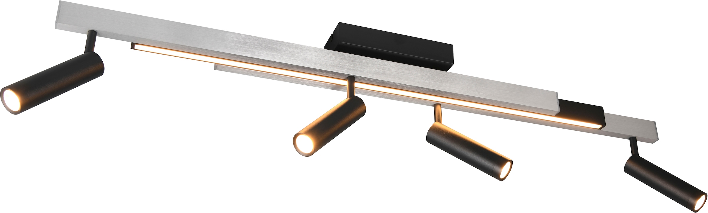 TRIO Leuchten LED Deckenleuchte »ZENO ausziehbare LED Deckenlampe mit 4 verstellbaren Spots dimmbar CCT« LED-Board 1 Stk. warmweiß - kaltweiß getrennt schaltbare Spots, Lichtfarbe einstellbar inkl Fernbedienung