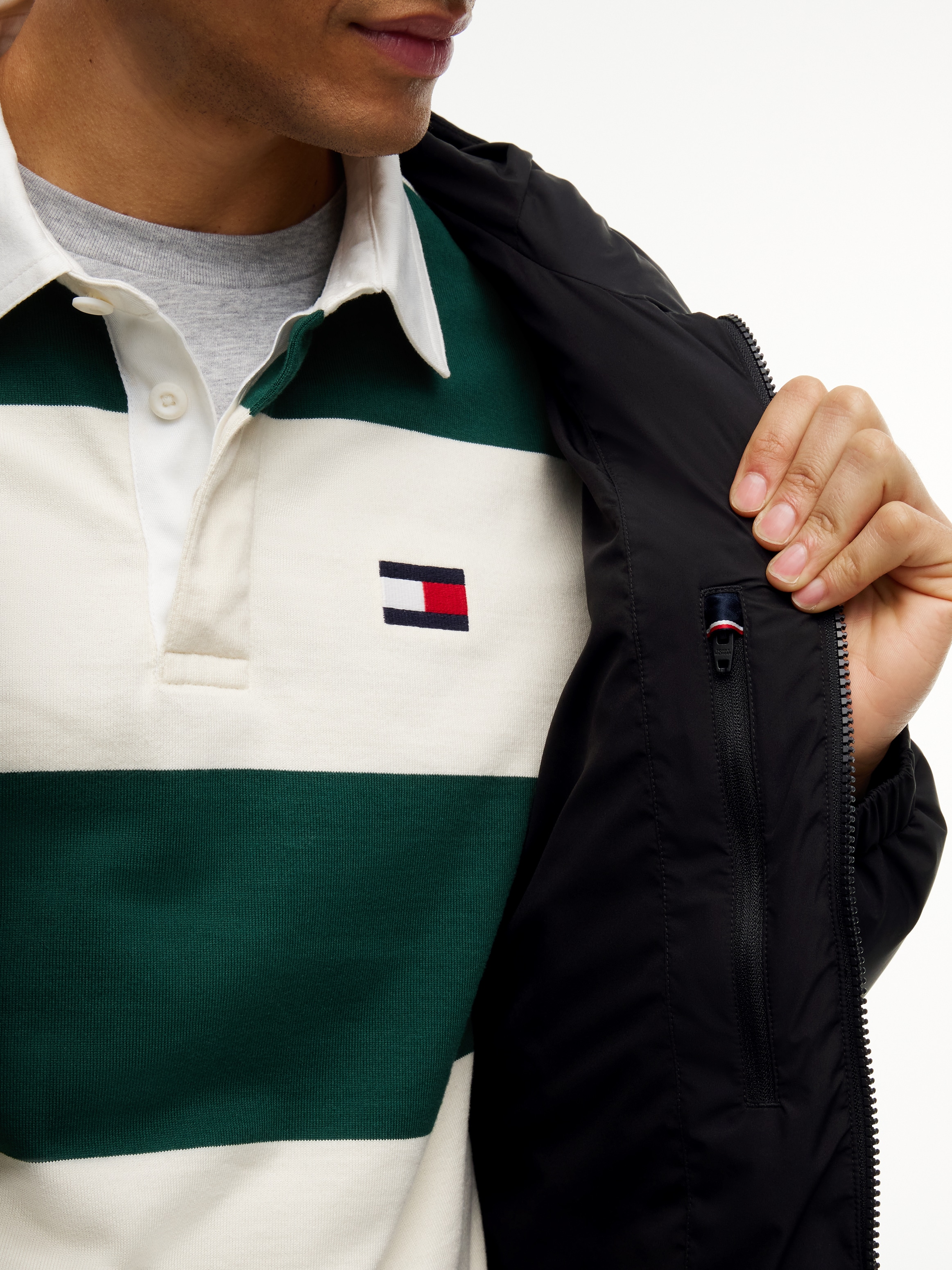 Tommy Hilfiger Daunenjacke »DOWN HOODED PUFFER JKT« mit Kapuze mit Logo-Patch, mit Kapuze, mit Daunenfüllung