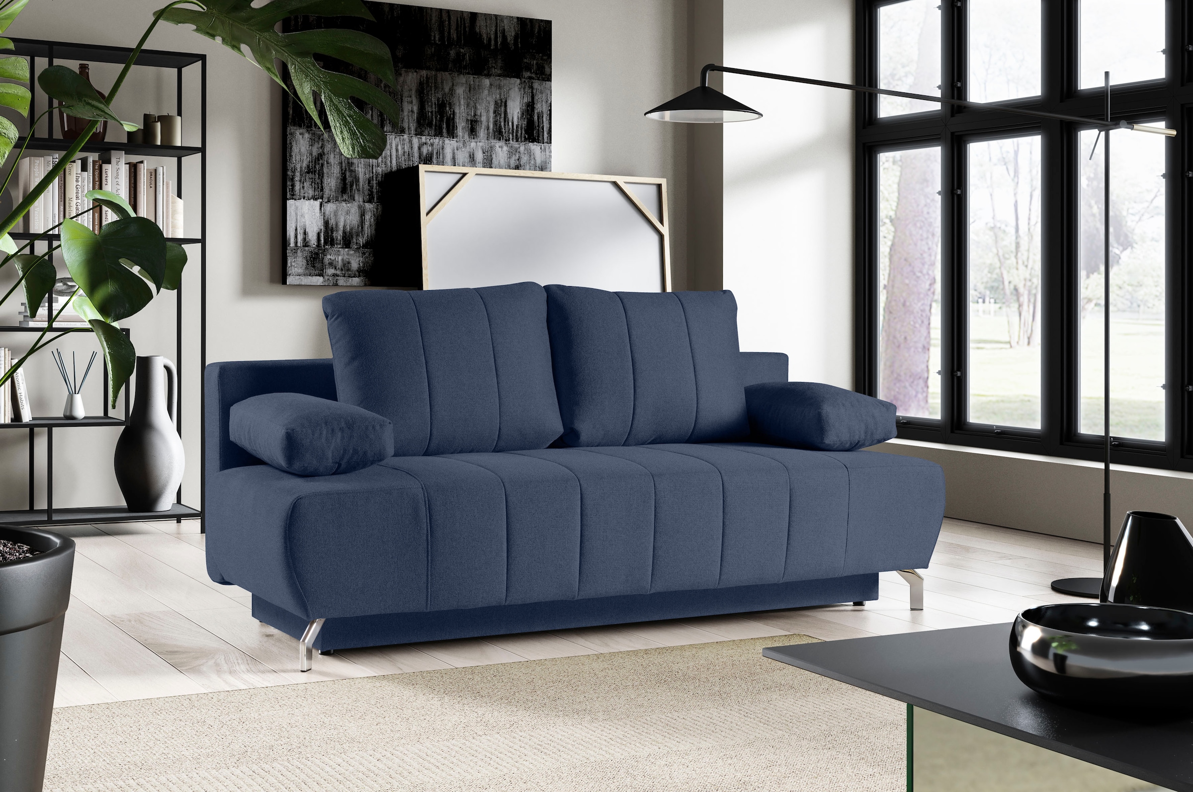WERK2 Schlafsofa »Troya«, 2-Sitzer Sofa und Schlafcouch mit Federkern & Bettkasten