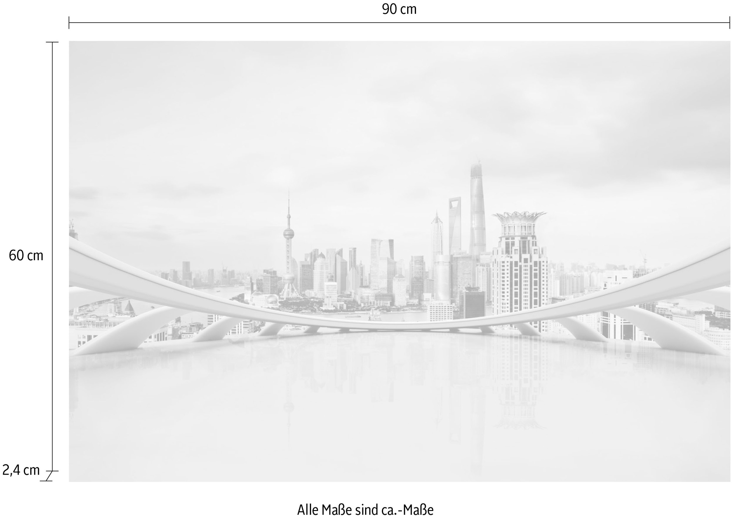 queence Acrylglasbild »Stadt«, Elemente der Architektur-Gebäude-Städte-Skyline, Fine Art-Print in Galeriequalität