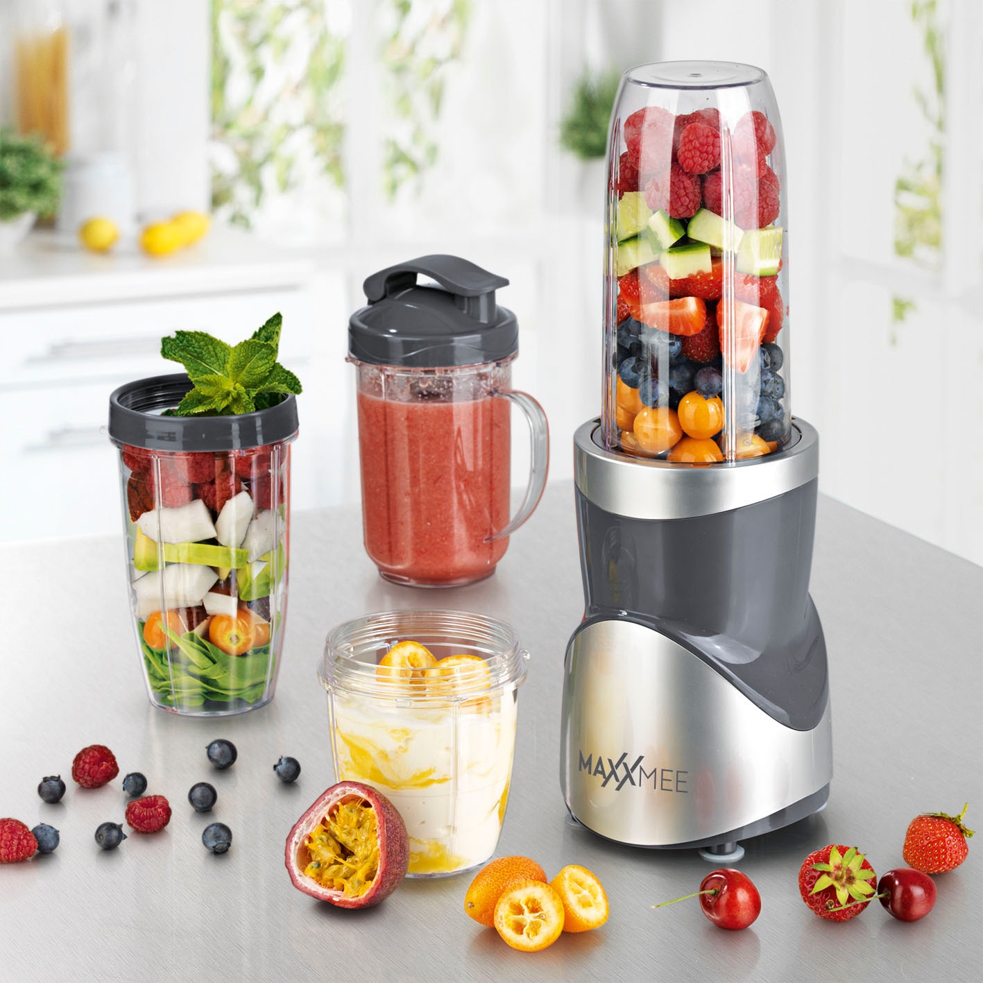 MAXXMEE Smoothie-Maker »MAXXMEE 12-tlg. Grau«, 350 W