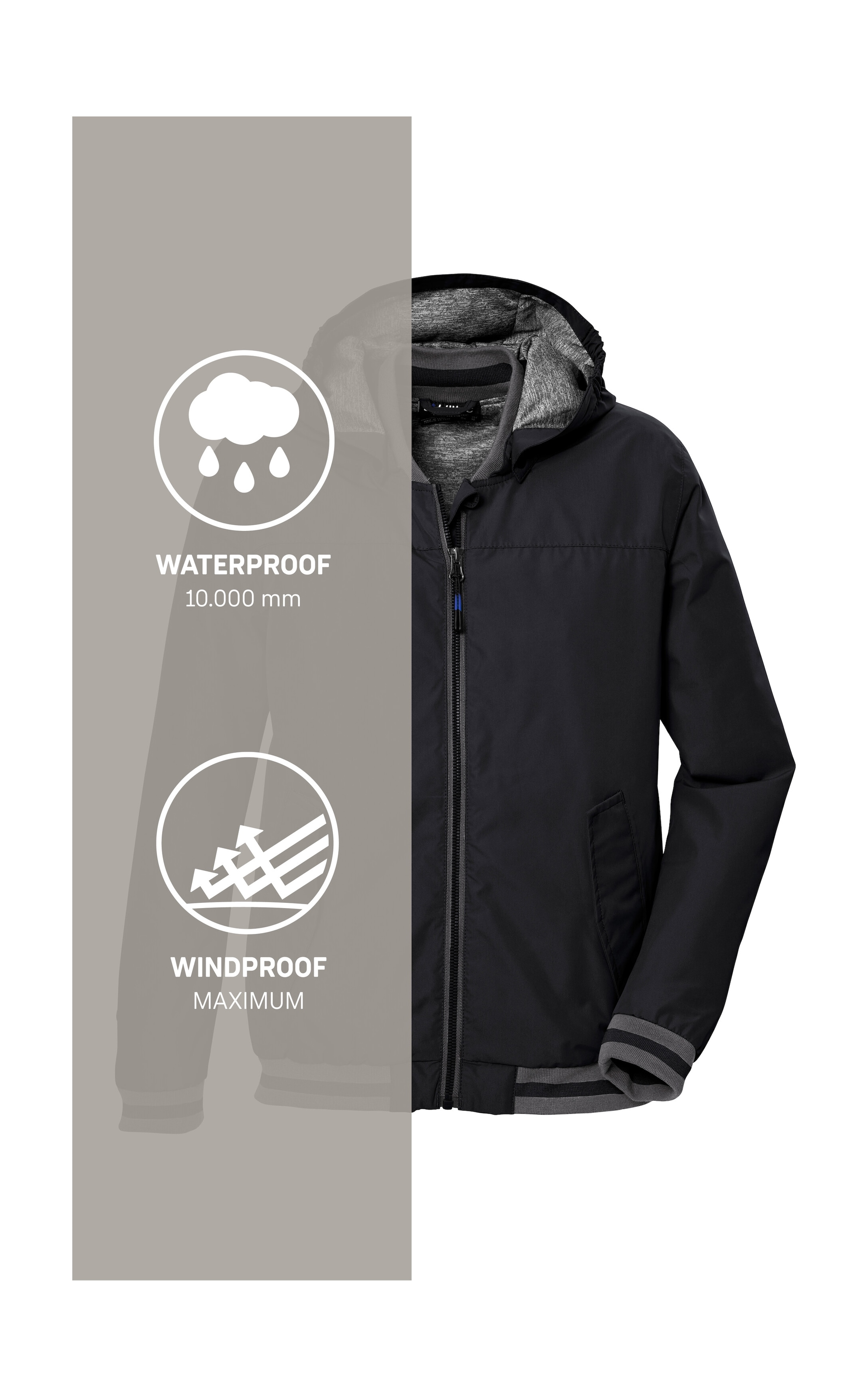 Killtec Funktionsjacke »KOS 153 BYS JCKT«, Modischer, wasserfester Blouson mit reflektierenden Elementen