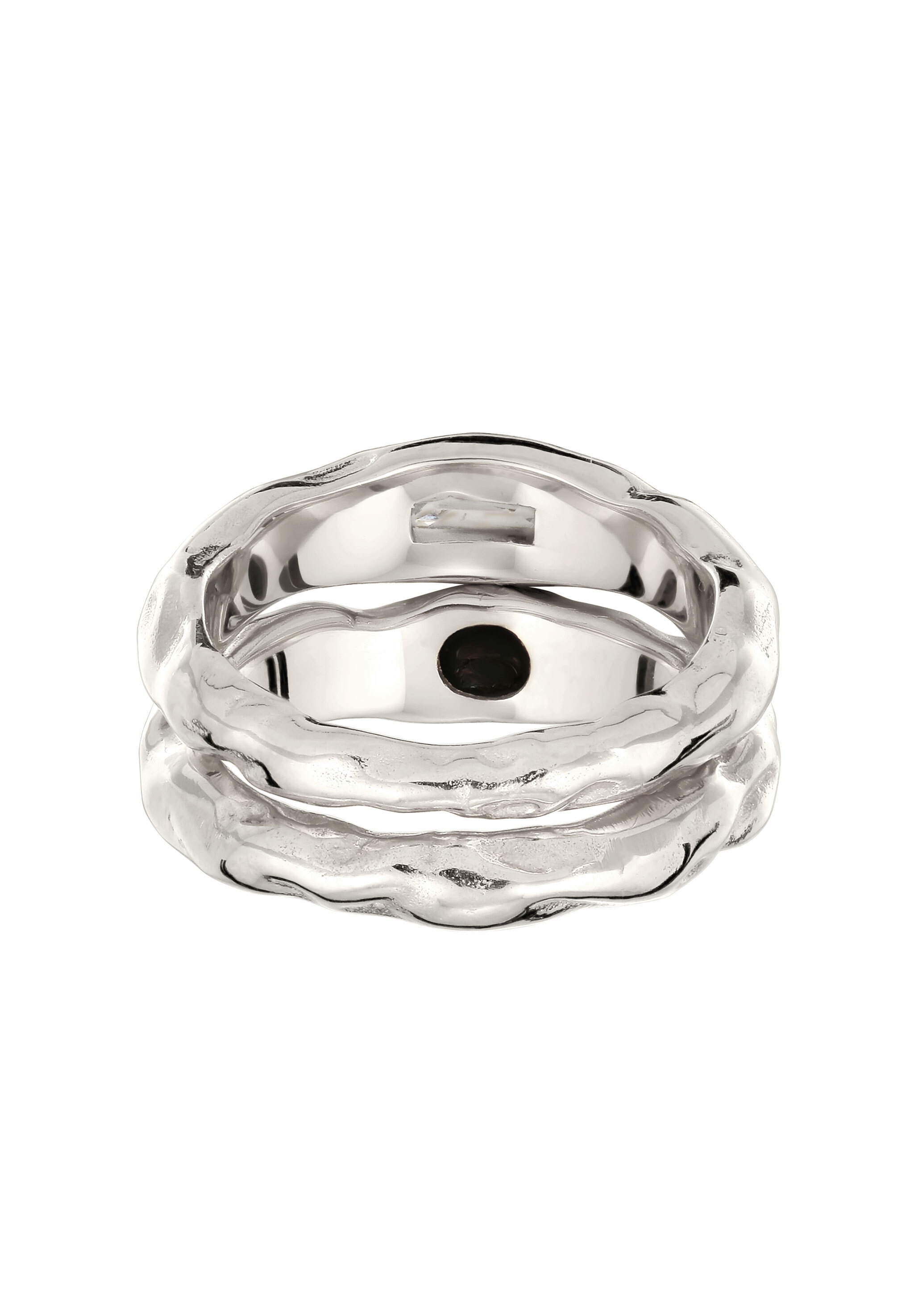 Elli Ring-Set »Ring Set mit Steinen Rechteck Topas Schwarz 925 Sterling Silber«