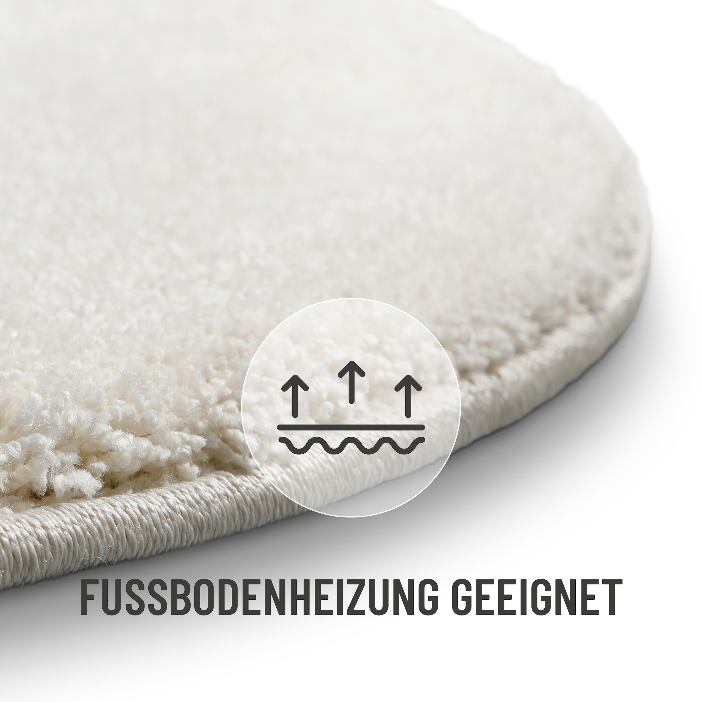 Wecon home Basics Hochflor-Teppich »Nova«, rund, 25 mm Höhe, Shaggy, gewebt, robust, Wohnzimmer, Schlafzimmer