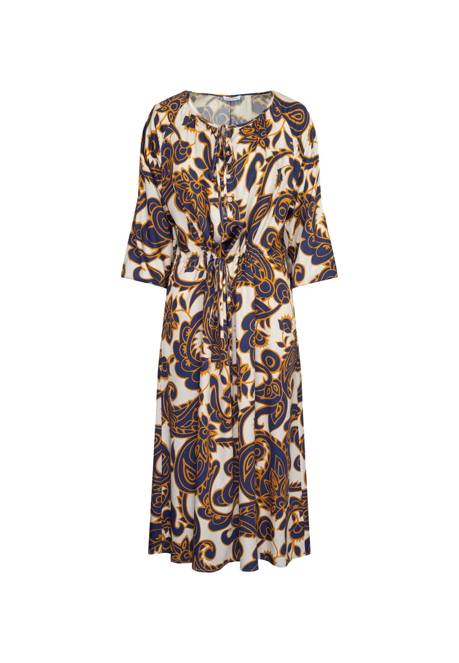 seidensticker Sommerkleid »Schwarze Rose«, 7/8-Arm Rundhals Paisley