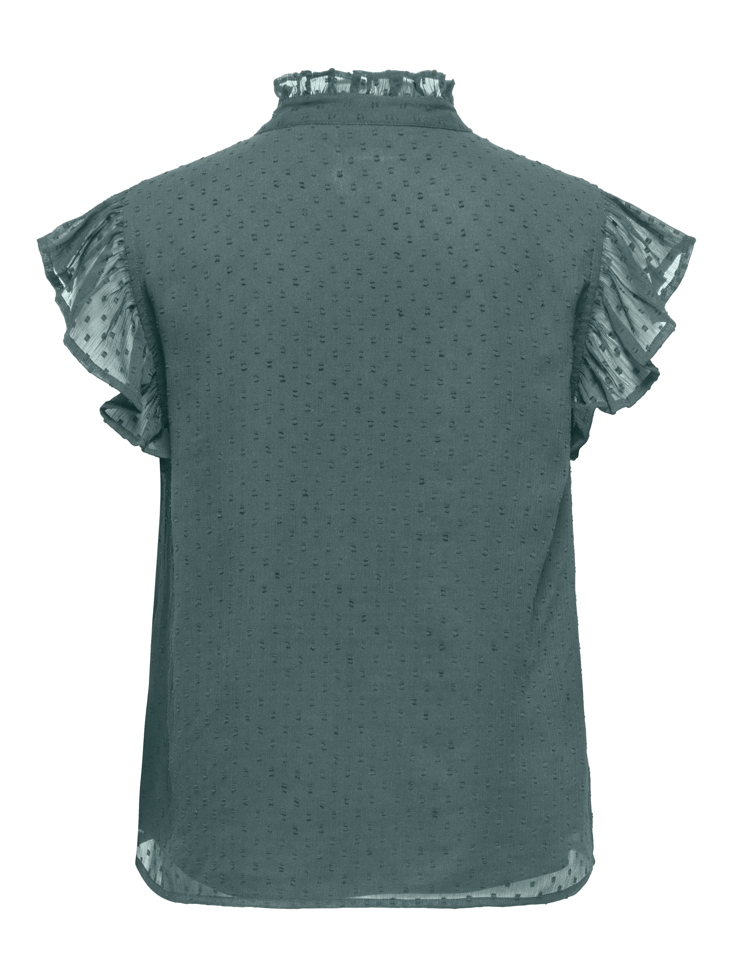 ONLY Spitzenbluse »ONLLANDAU DOBBY FRILL V-NECK TOP WVN« Kunstfaser