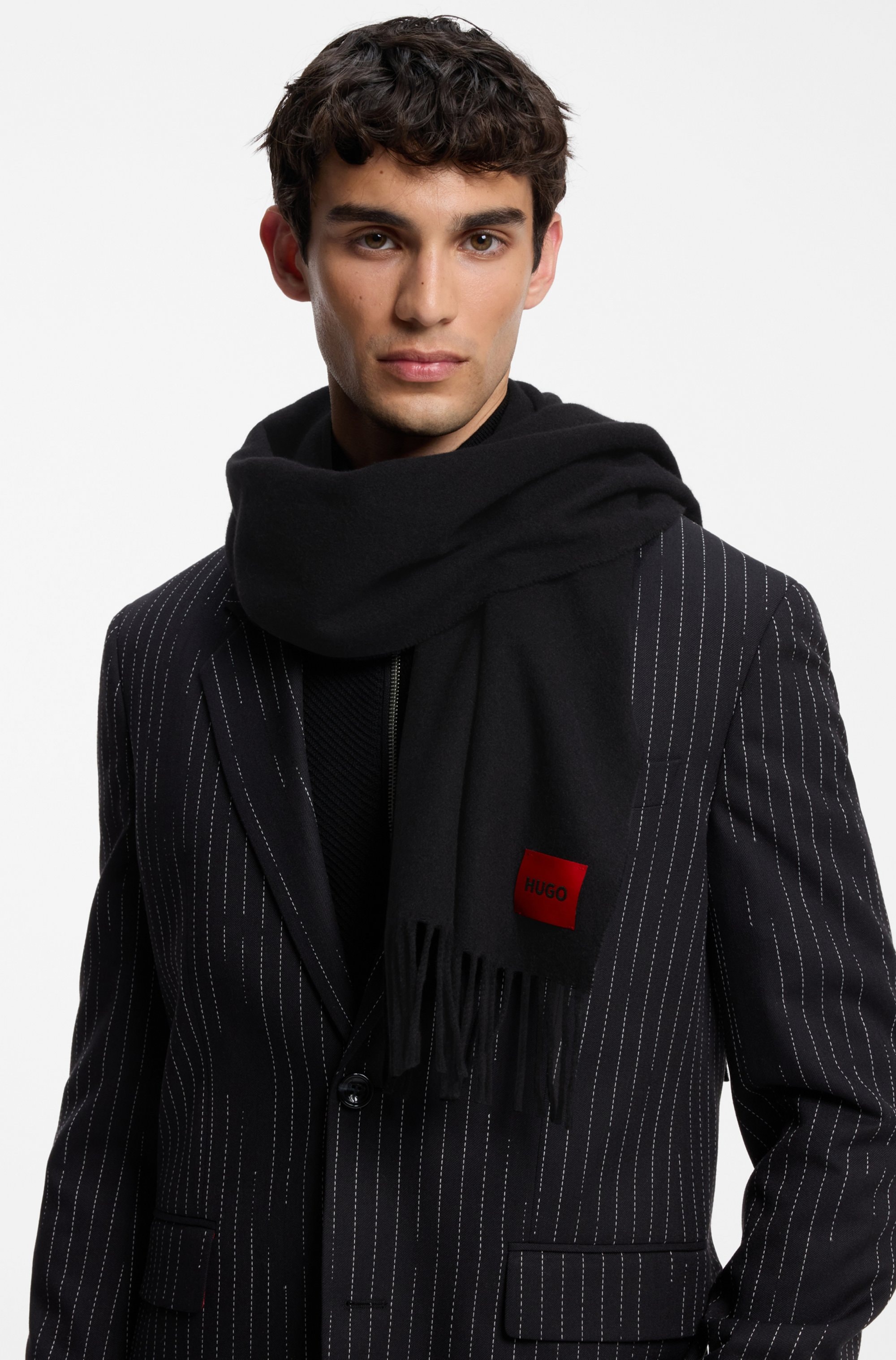 HUGO Schal »Orris 35*180« aus softem Wollmix, unisex