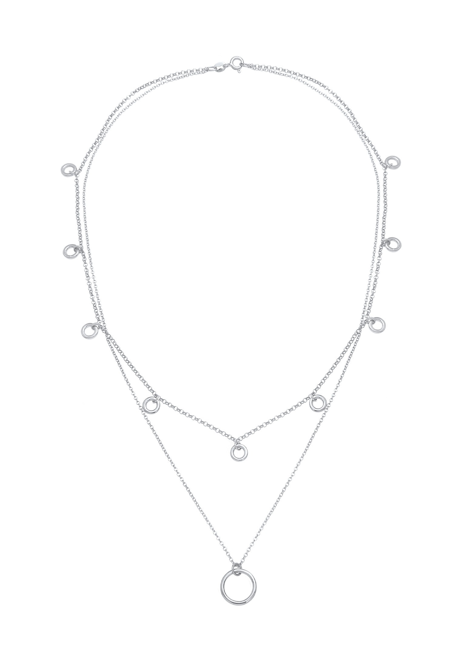 Elli Silberkette »Halskette Layering Kreis Design 925 Silber«