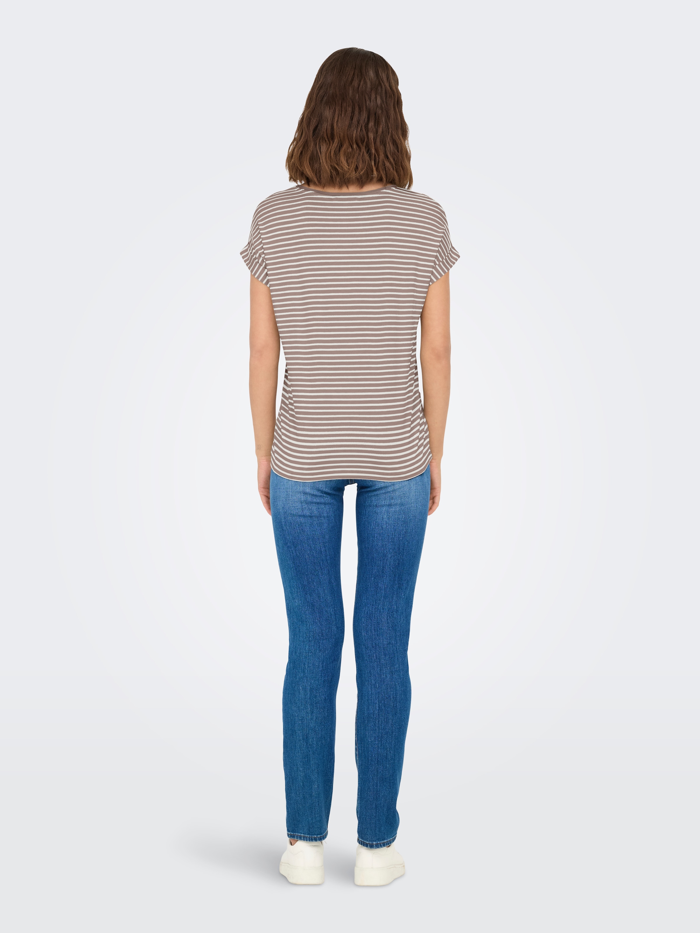 ONLY Kurzarmshirt »ONLMOSTER STRIPE S/S O-NECK TOP JRS NOOS« gestreift, lässig geschnitten, Jersey, Rundhals, Viskosemischung