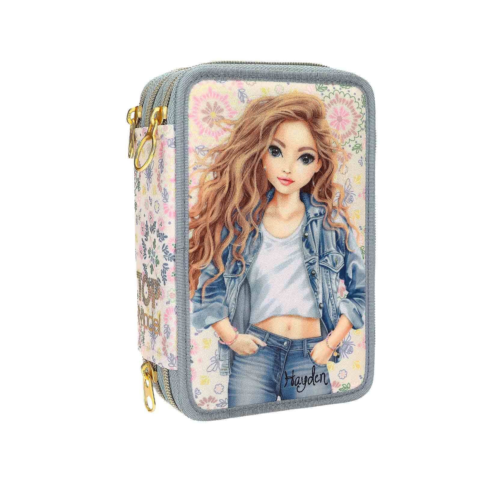Depesche Buntstift »3-Fach Federtasche FESTIVAL FUN TOPModel 7,5 x 13 x 20 cm hellblau«