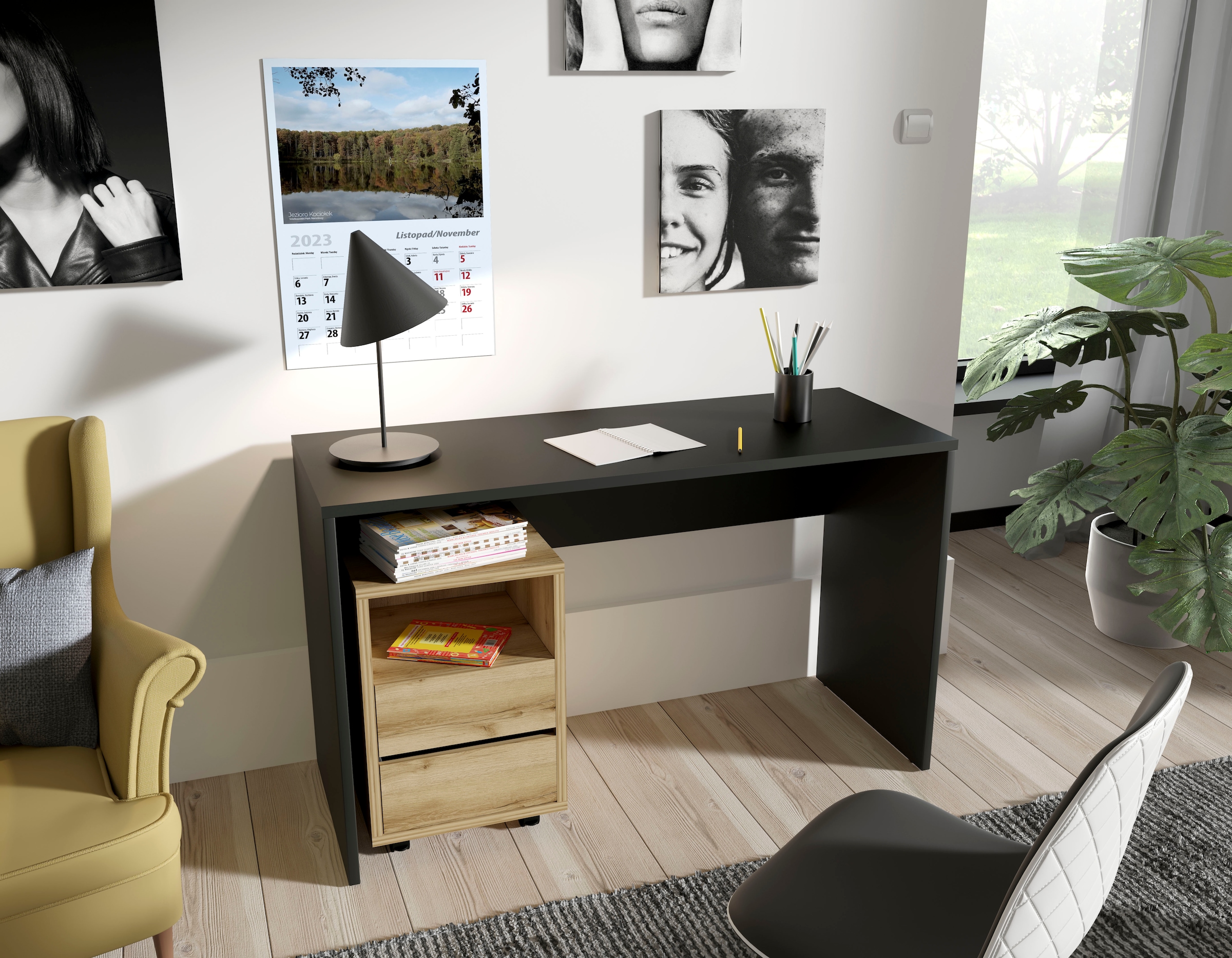 Helvetia Schreibtisch »AGAPI«, Breite 130, Computertisch im modernen Design  & viel Arbeitsfläche OTTO Online Shop