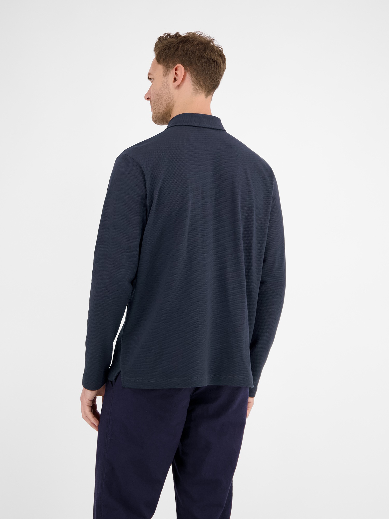 LERROS Langarmshirt »LERROS Herren Langarmpolo in Waffel-Piqué«