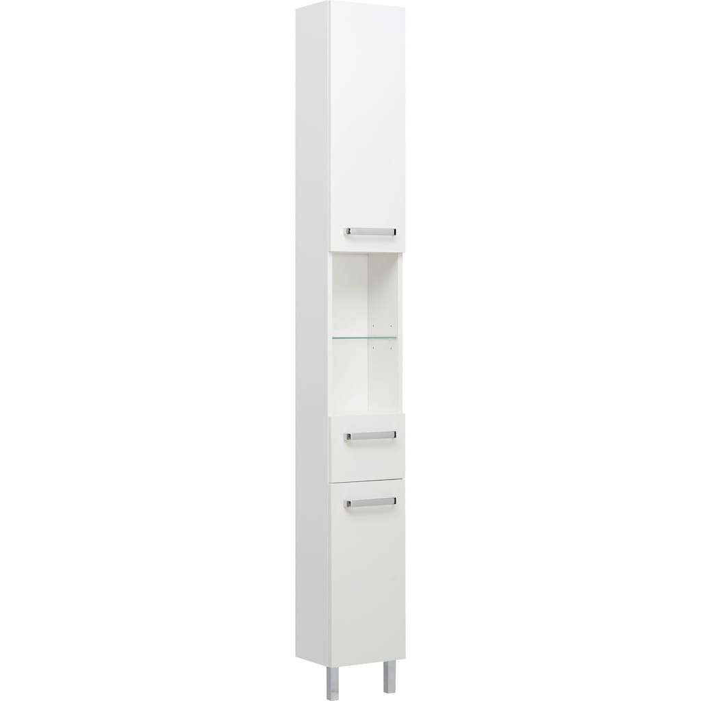 Saphir Hochschrank »Quickset Badschrank 25 cm breit, 2 Türen, 2 Nischen, 1 Schublade«