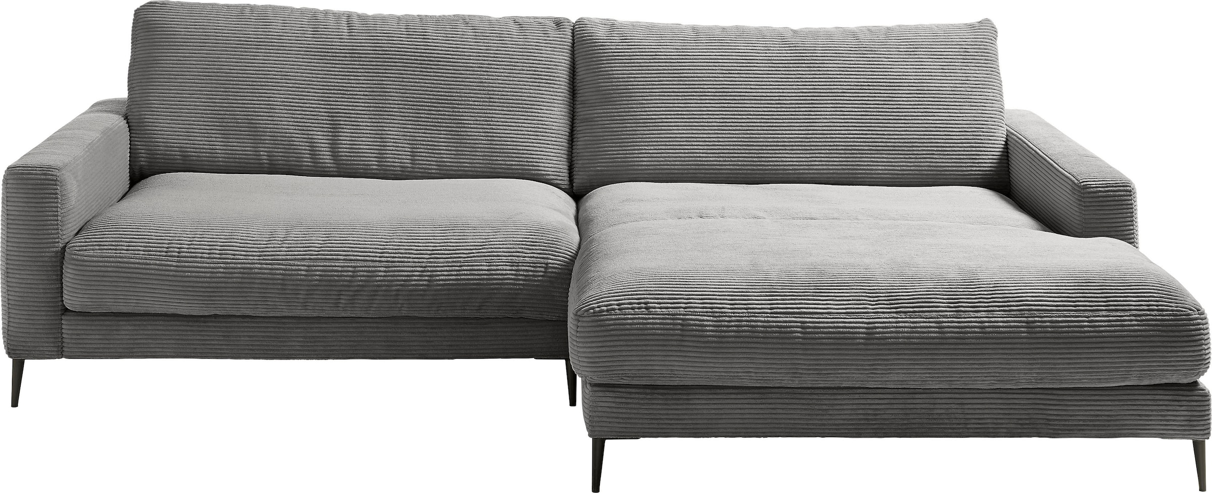 INOSIGN Ecksofa »Downtown, B/T/H: 272/190/84 cm L-Form«, weicher Sitzkomfort auch in Cord und Bouclé, incl. Zierkissen