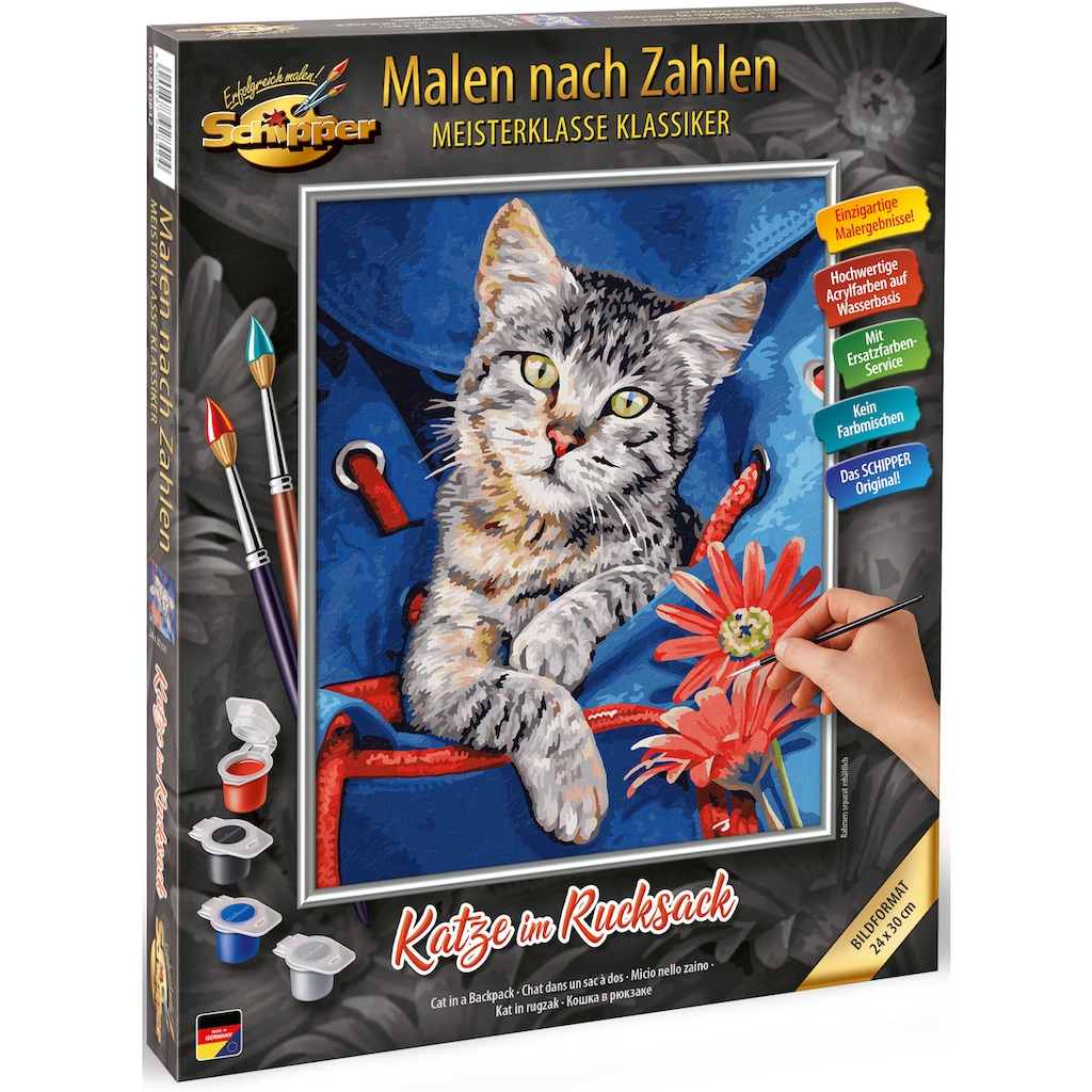 Schipper Malen nach Zahlen »Meisterklasse Klassiker - Katze im Rucksack«, Made in Germany