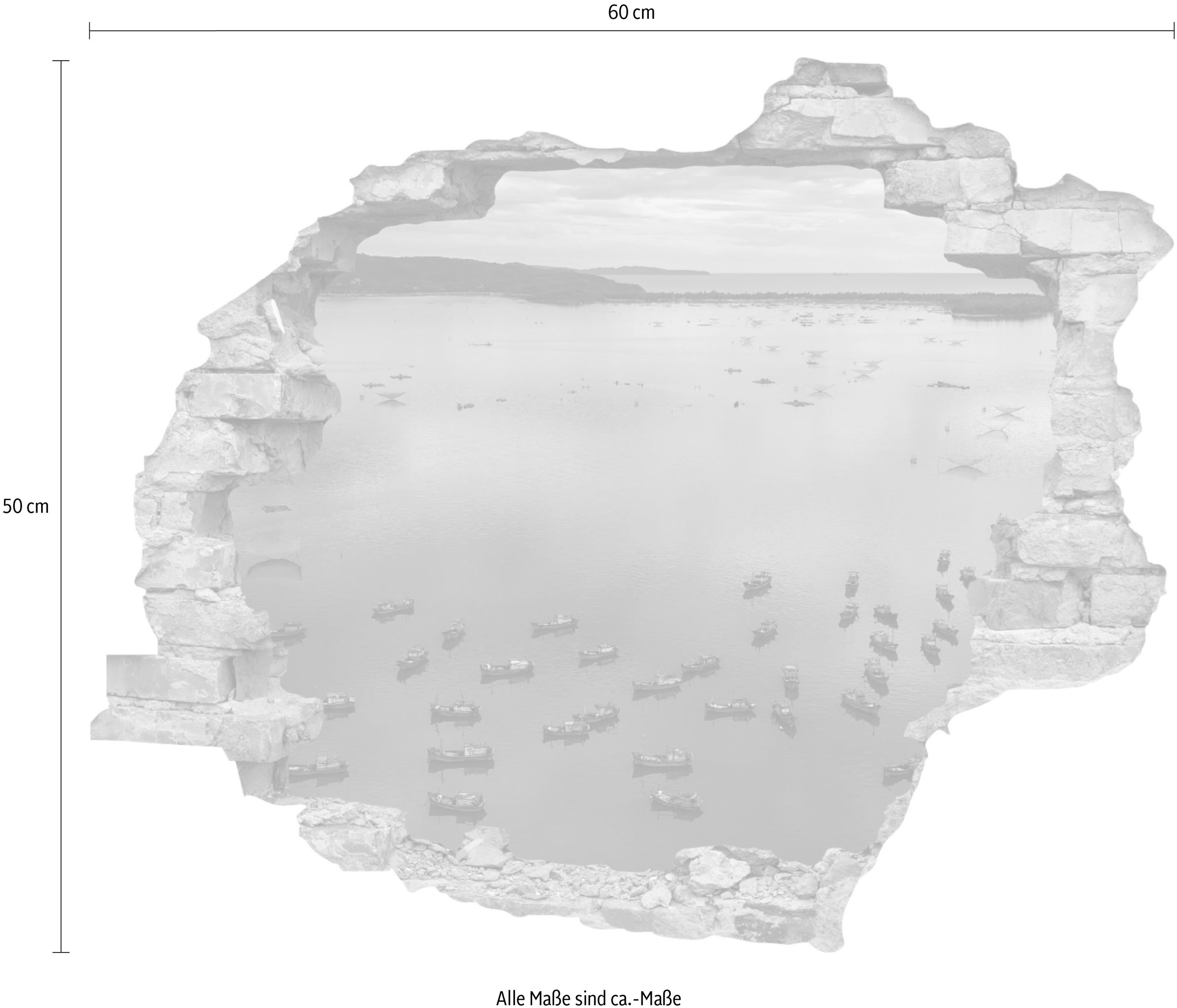 queence Wandtattoo »Boote« Wandsticker, Wandbild, selbstklebend, 3D, Wanddurchbruch