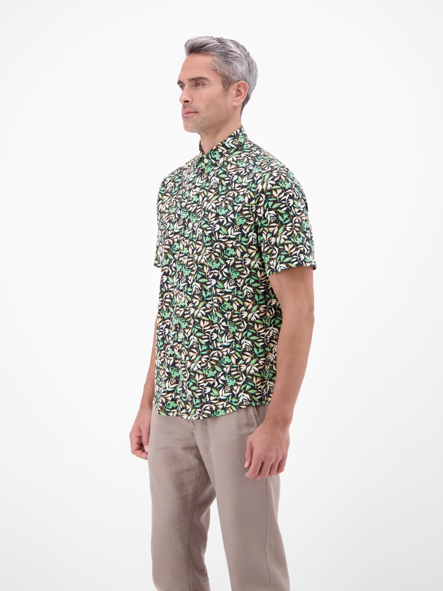 LERROS Kurzarmhemd »1/2 Hemd aus 100 % Baumwolle, floral bedruckt«