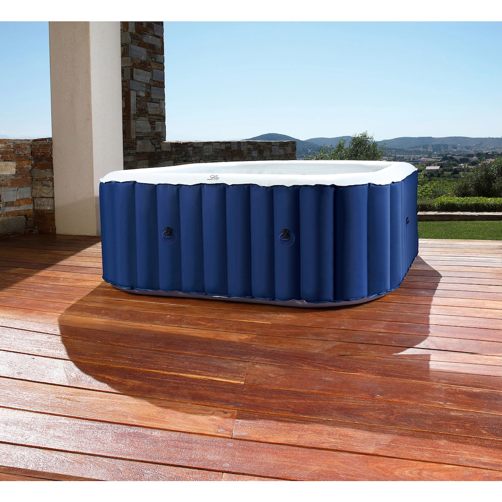 GardWell Whirlpool »Sapphire«, (Set), selbstaufblasend, 108 Luftdüsen, BxLxH: 158x158x68 cm, für 4 Personen