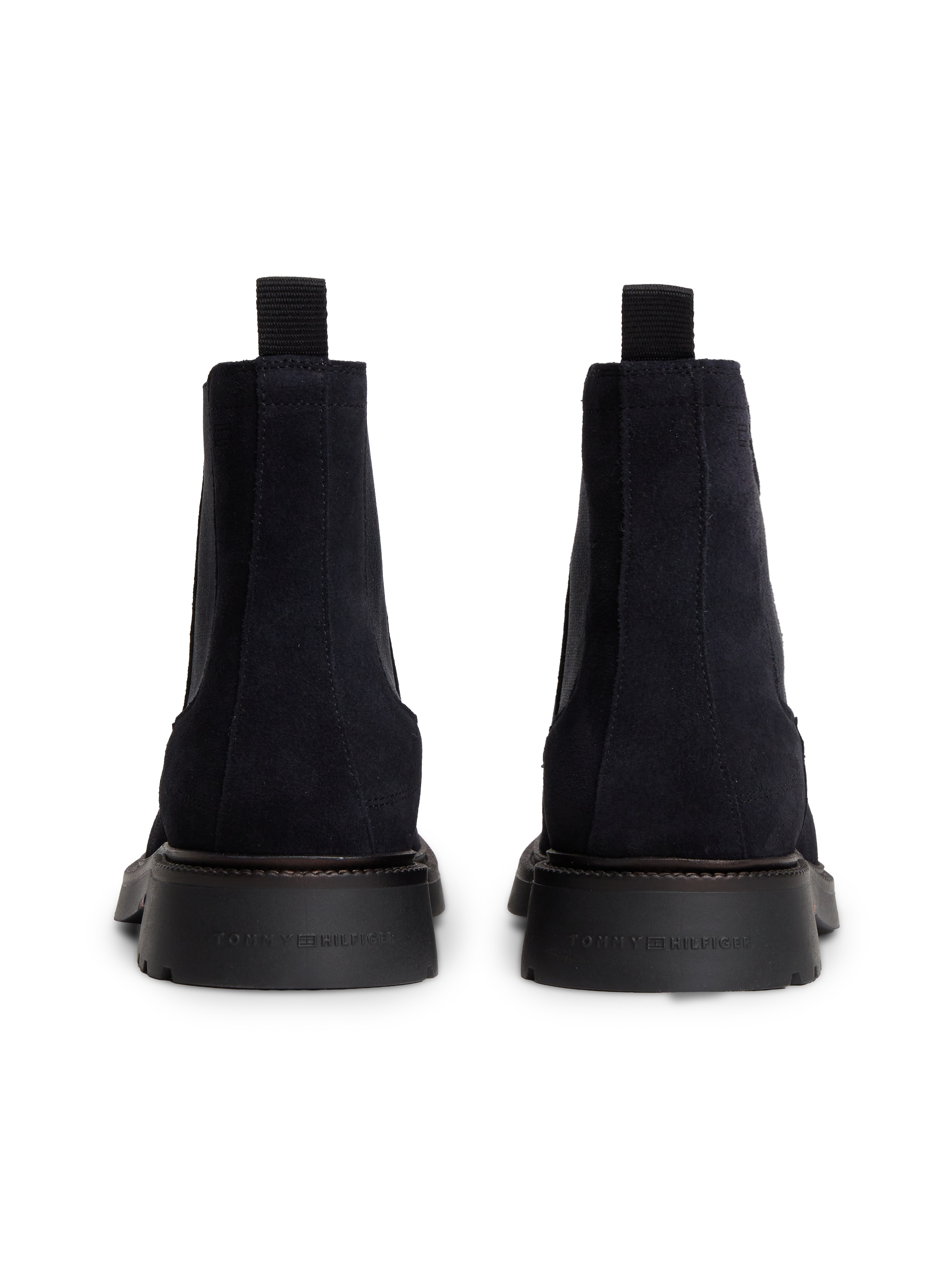 Tommy Hilfiger Chelseaboots »CORPORATE CASUAL SUEDE CHELSEA«  Blockabsatz, Stiefelette mit praktischer Anziehlasche, schmale Form
