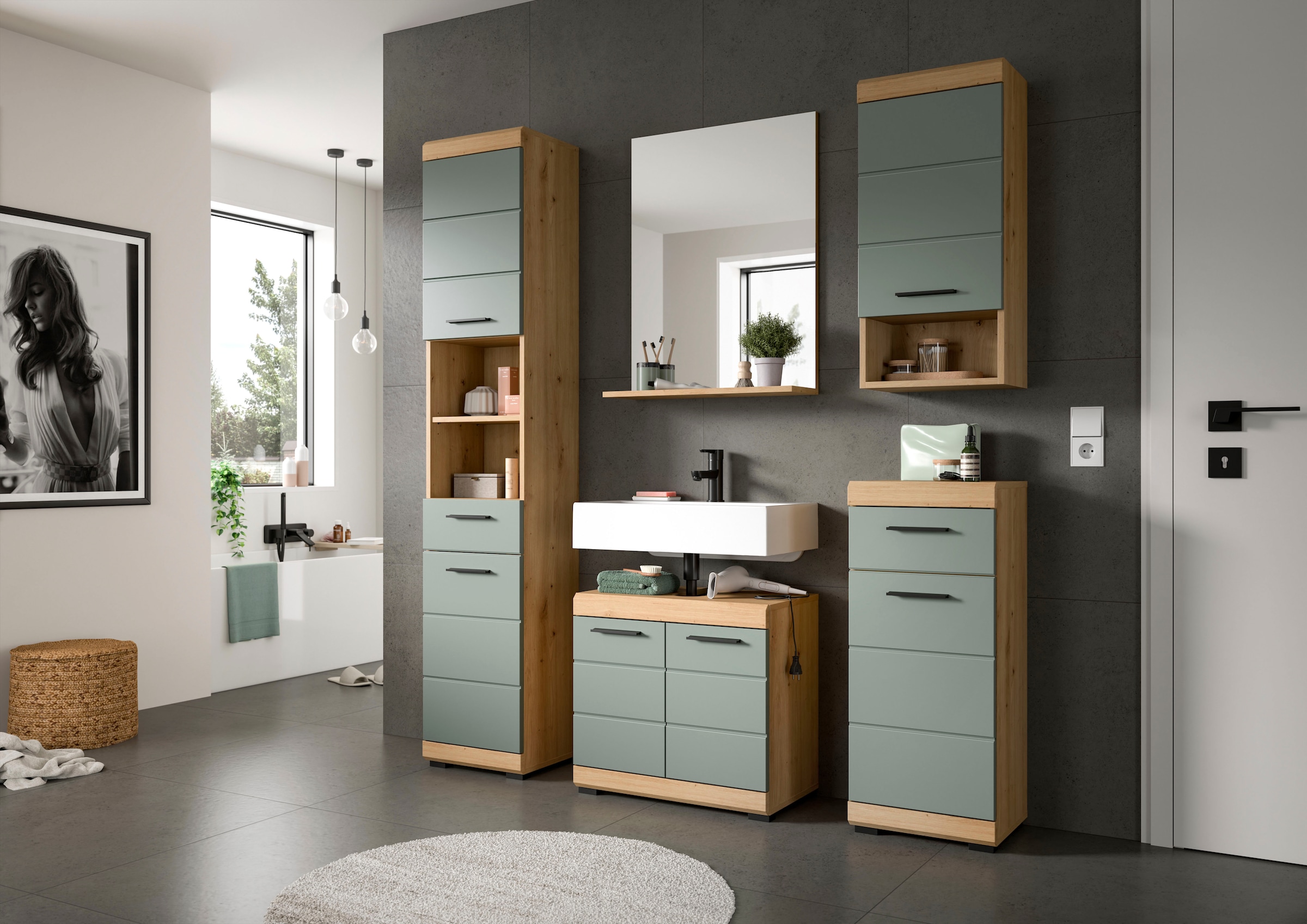 welltime Badmöbel-Set »Siena, 5 teilig, bestehend aus:« Set, TOPSELLER!, 5 Stk. tlg.
