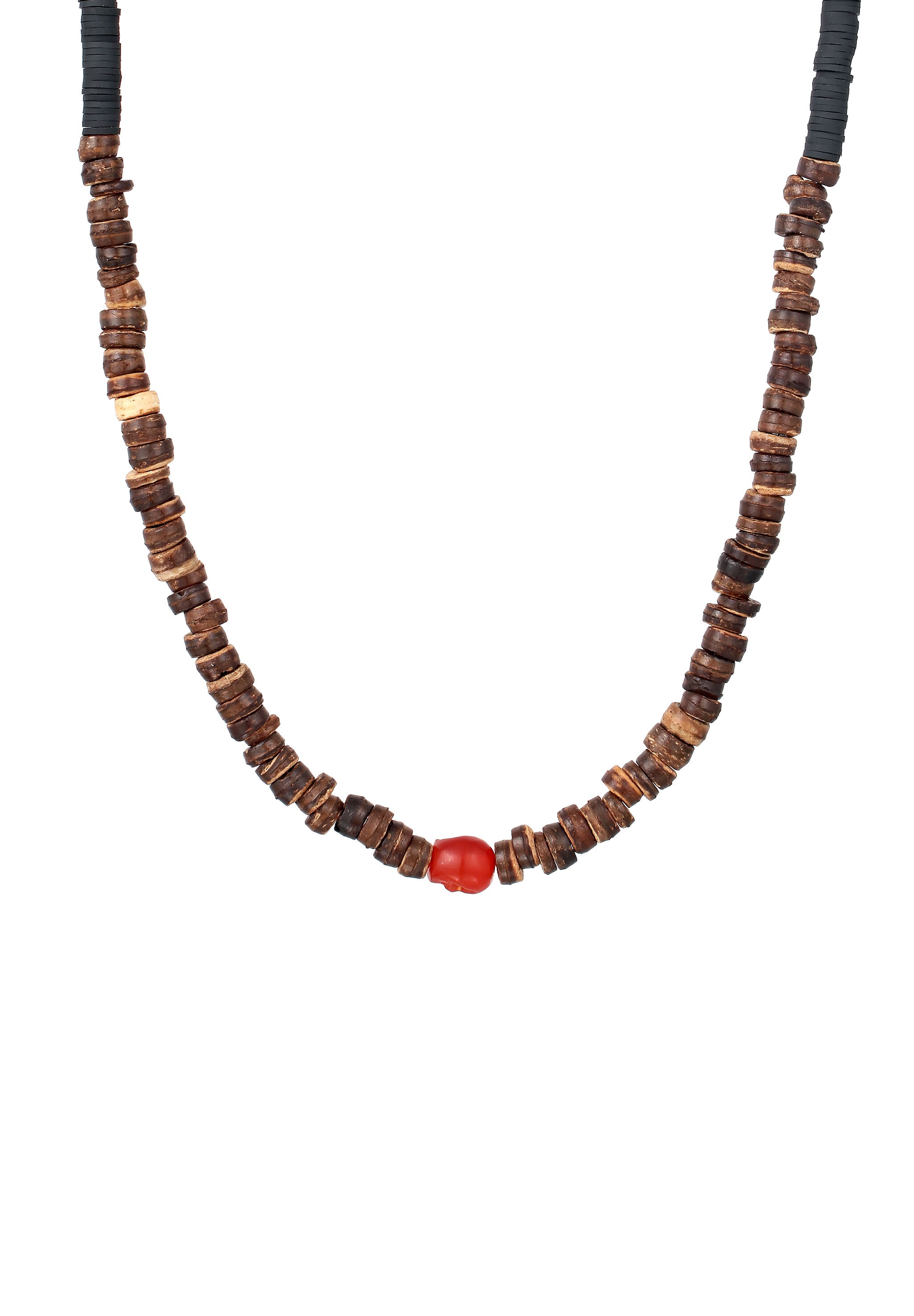 Kuzzoi Silberkette »Halskette Cornelian Rot Heishi Perlen 925 Sterling Silber«