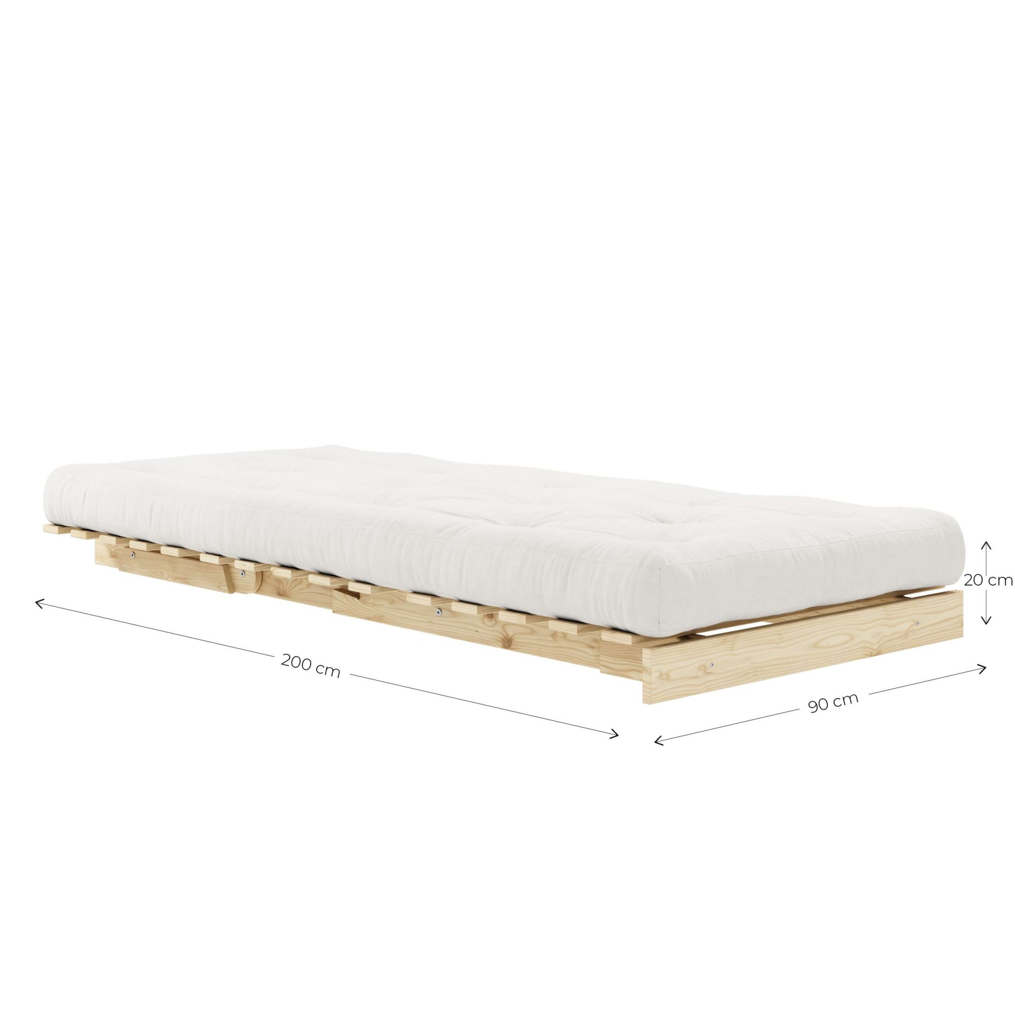 Karup Design Daybett »Roots Sofa Bed, Schlafsofa, Bettfunktion, FSC®-Massivholz, B: 90 cm« Inkl. Futonmatratze. Made in Europe, minimalistisches Design
