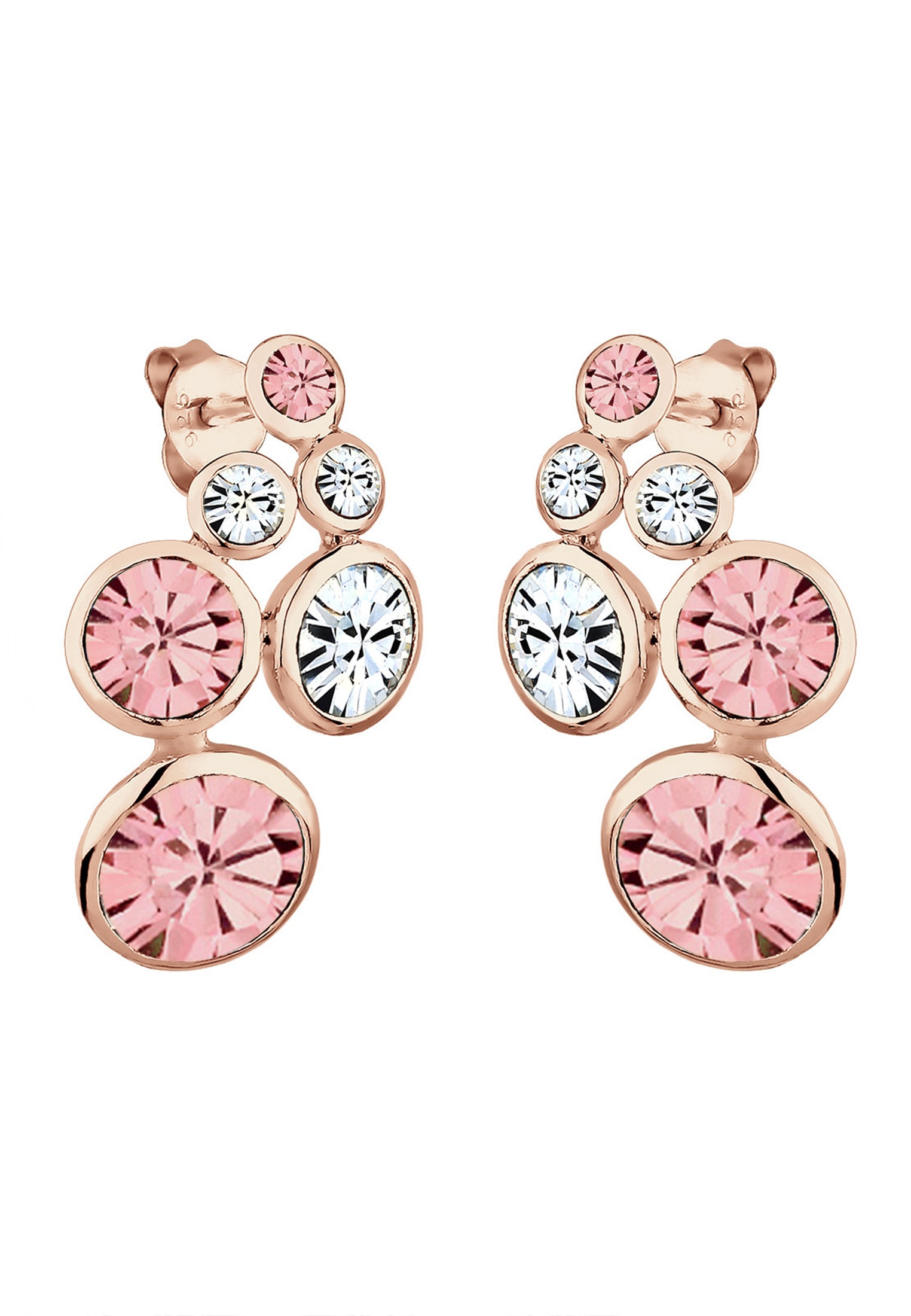 Elli Paar Ohrstecker »Ohrringe Ohrstecker Kristalle Glamour rosegold«