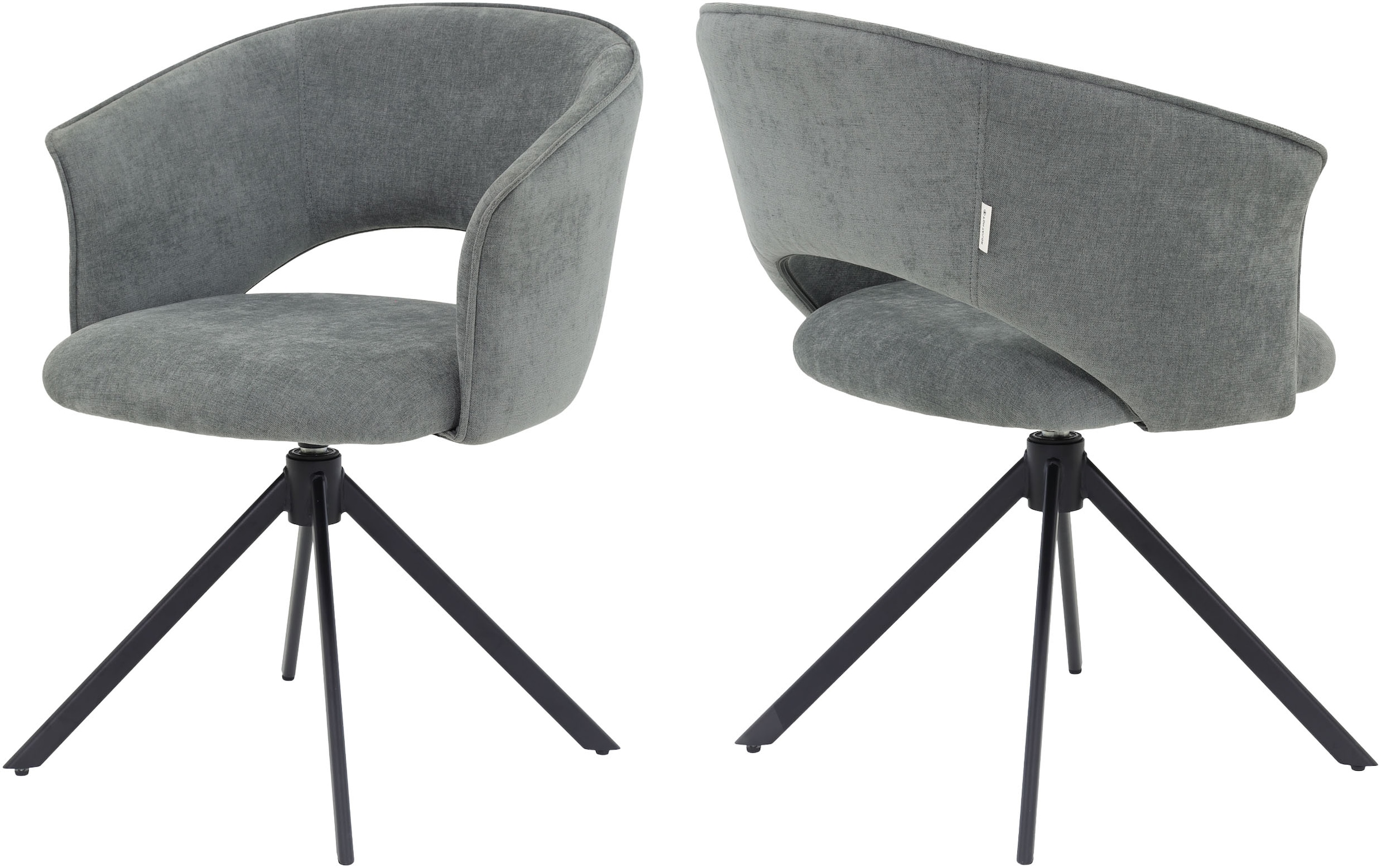 TOM TAILOR HOME Armlehnstuhl »CURVY ARMCHAIR« (Set) 2 Stk.mit Armlehnen, drehbar, Rückholfunktion, Rückenausschnitt