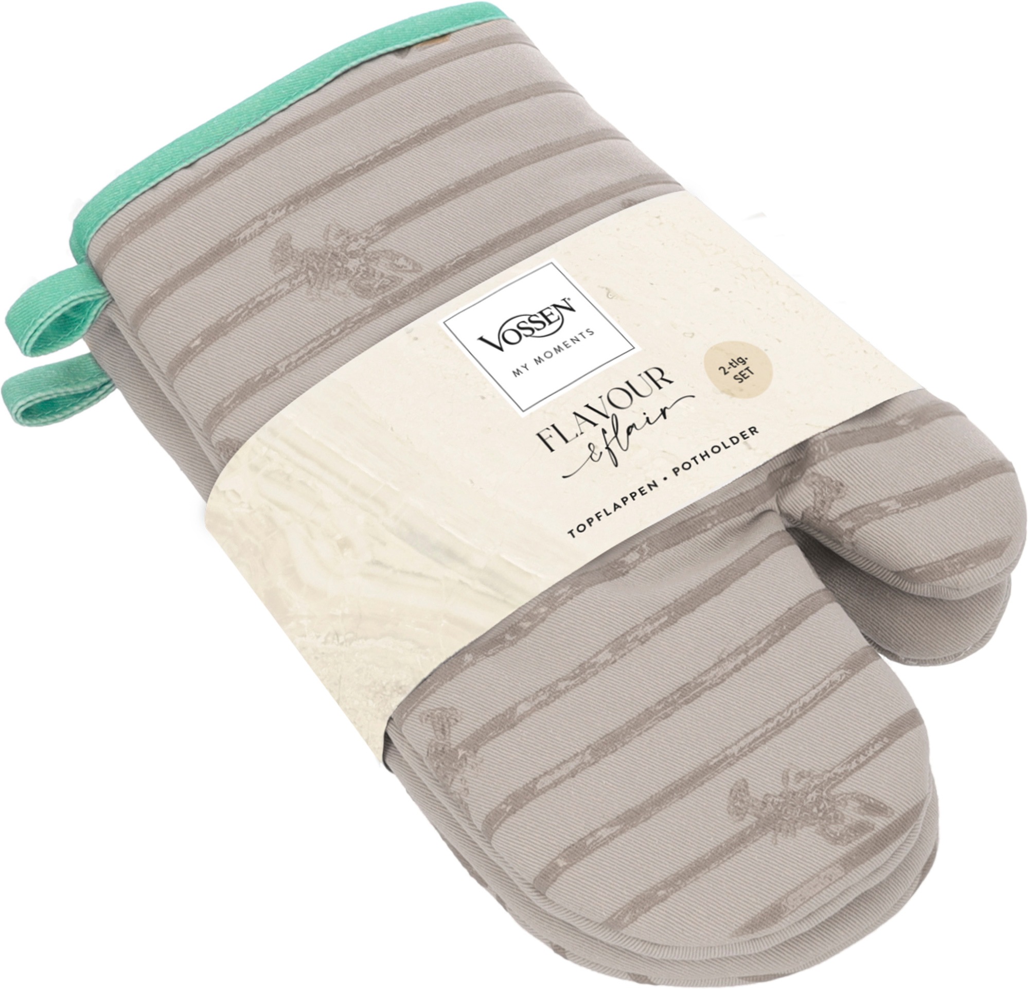 Vossen Topfhandschuhe »Scandi Cook« mit Silikonbeschichtung im Lobster-Design, Hitzebeständig bis 250°