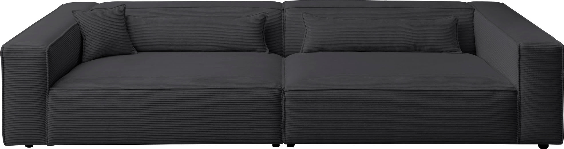LeGer Home by Lena Gercke 3-Sitzer »PIARA XXL Cord, Sofa mit Kedernaht« schwarze Füße, bequemer Sitzkomfort, extra tiefe Sitzfläche