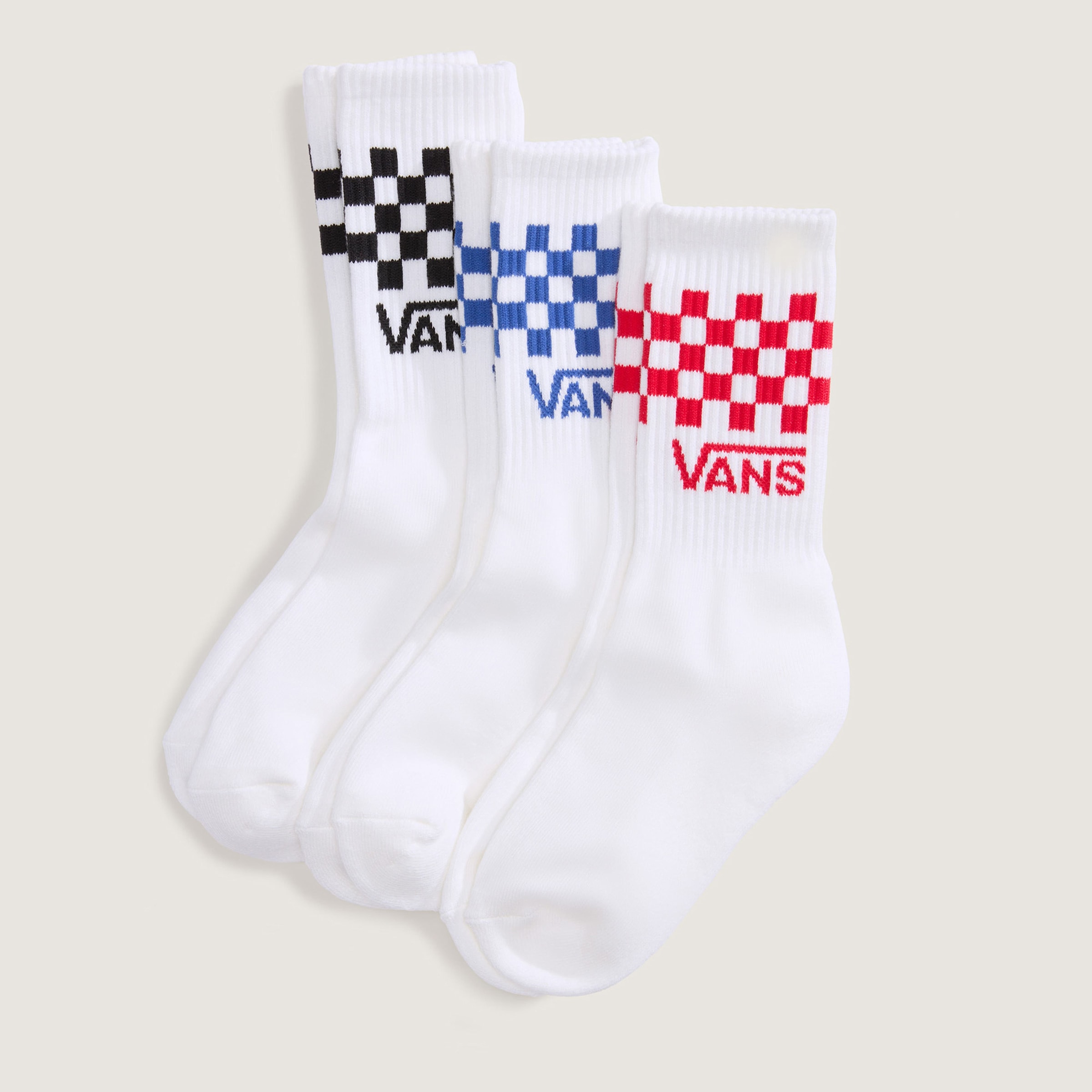 Vans Socken »CLASSIC CHECK CREW« 3 Paar tlg. für Kids, dreierpack, elastische Passform, bequemer Materialmix
