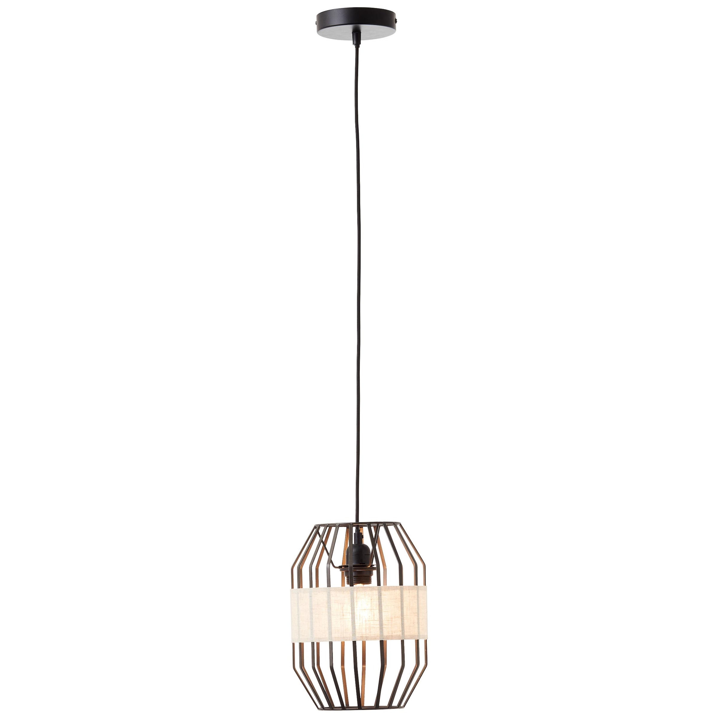 Brilliant Pendelleuchte »Slope«, 1 flammig, Leuchtmittel E27 | ohne Leuchtmittel, 23cm schwarz/natur